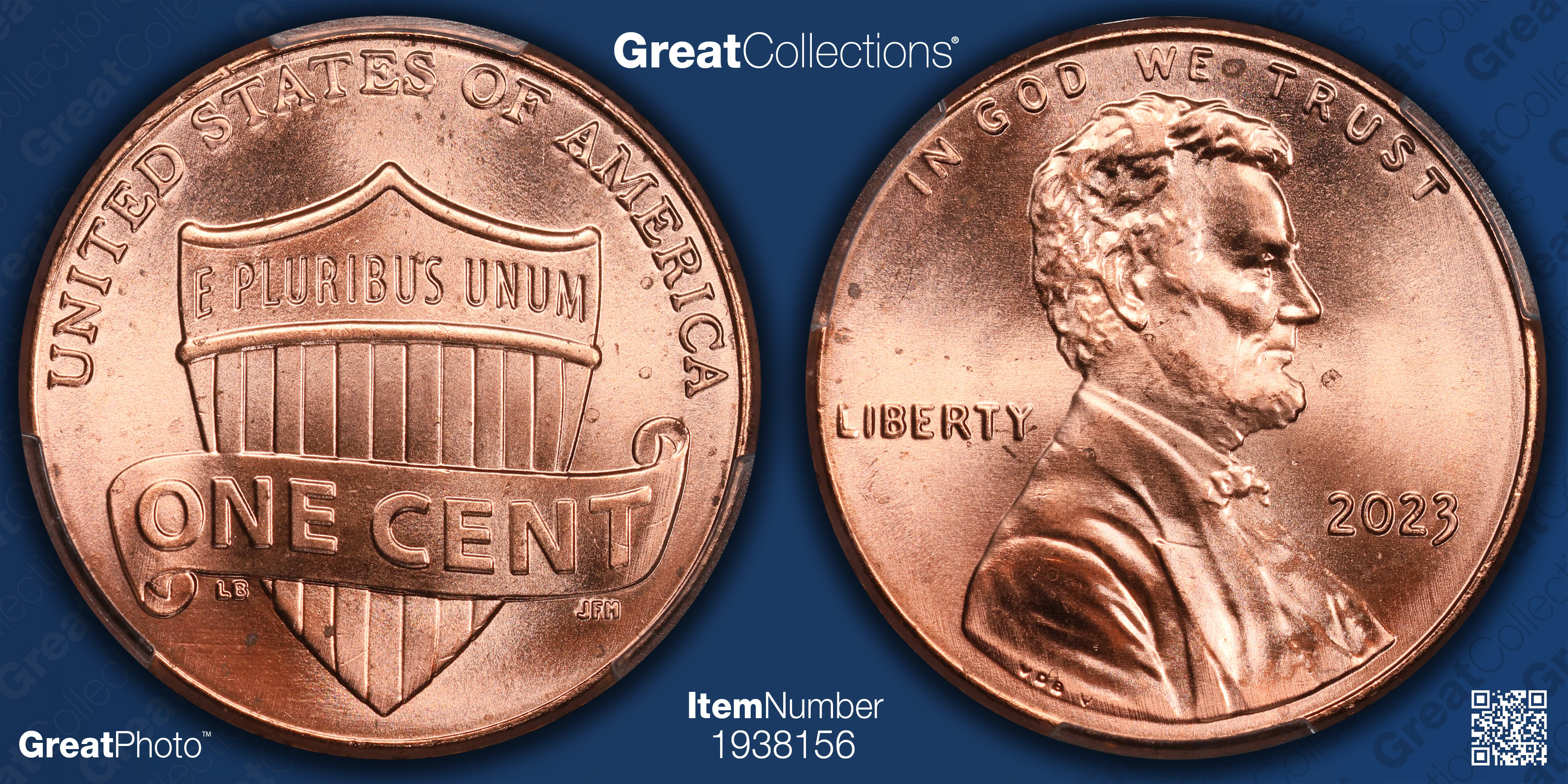 2023 Lincoln Cent Shield Extra V PCGS MS-65 RD | PCGS Cert