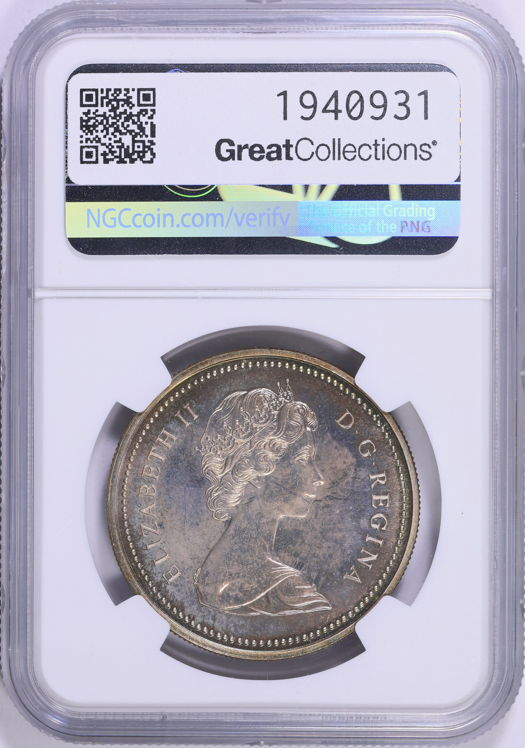 Canada 1973 Silver Dollar R.C.M.P. Centennial KM-83 NGC SP-66