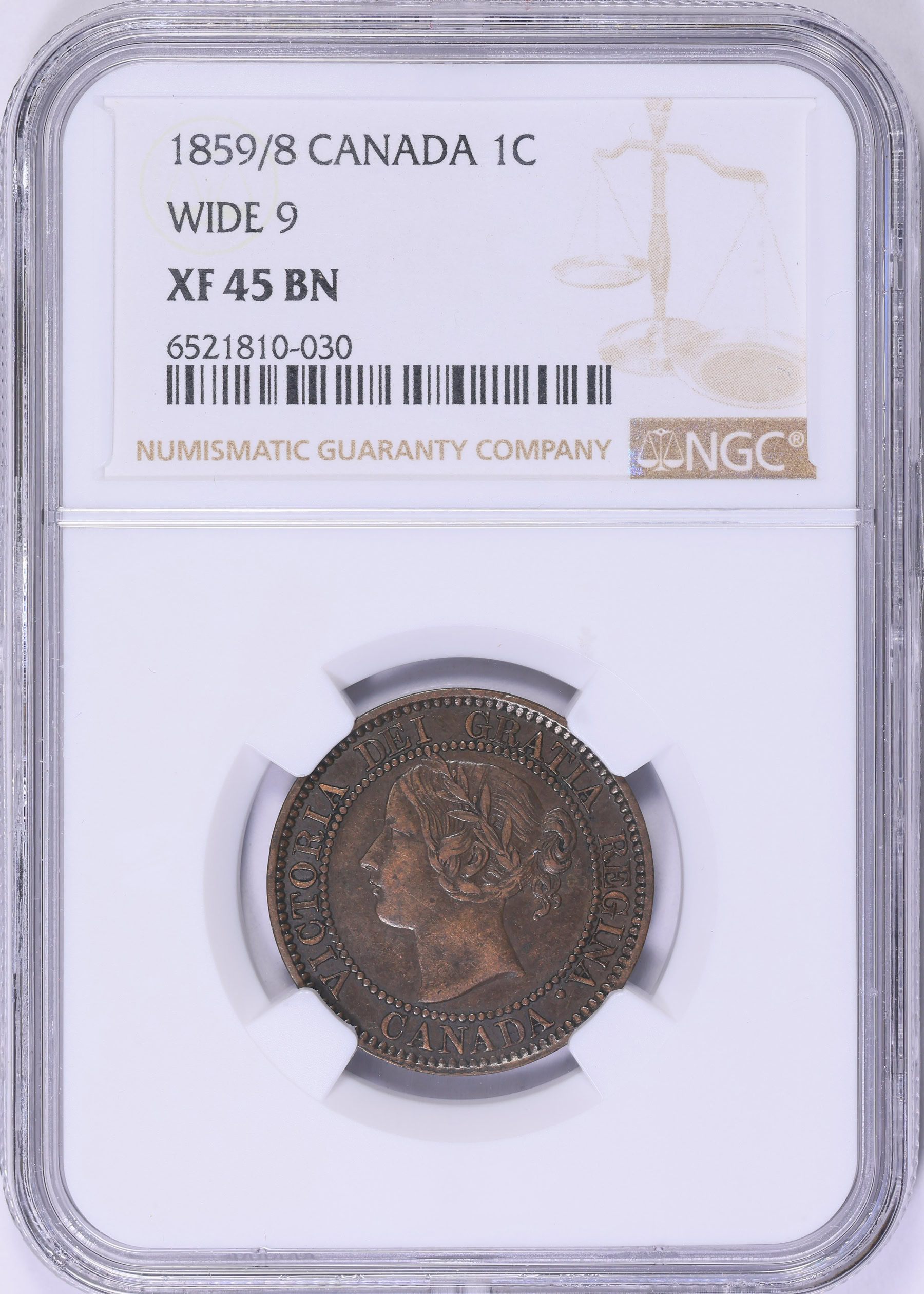 四川省 旧貨幣 ドラゴンデザイン XF45 Canada 1859/8 Cent Wide 9 Medallic Axis KM-1 NGC XF-45 BN (Item