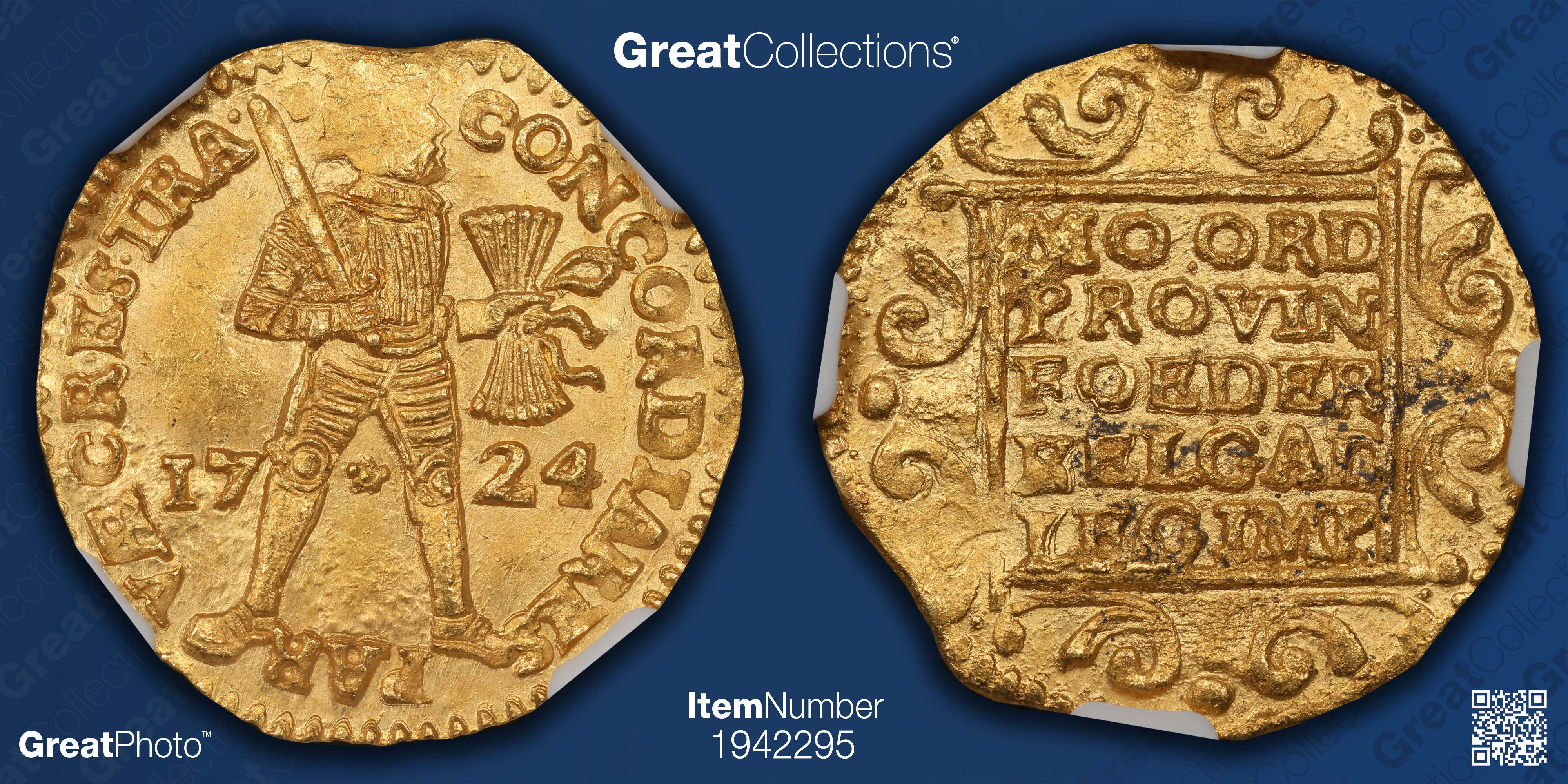 Netherlands - Utrecht 1724 Gold Ducat KM-7.4 NGC MS-63 (Akerendam