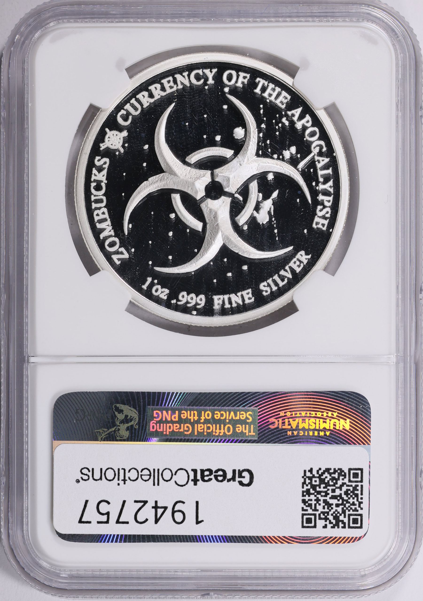 2017 Silver 1oz Z50 Zombucks Walker Round NGC Proof-70 UC | NGC