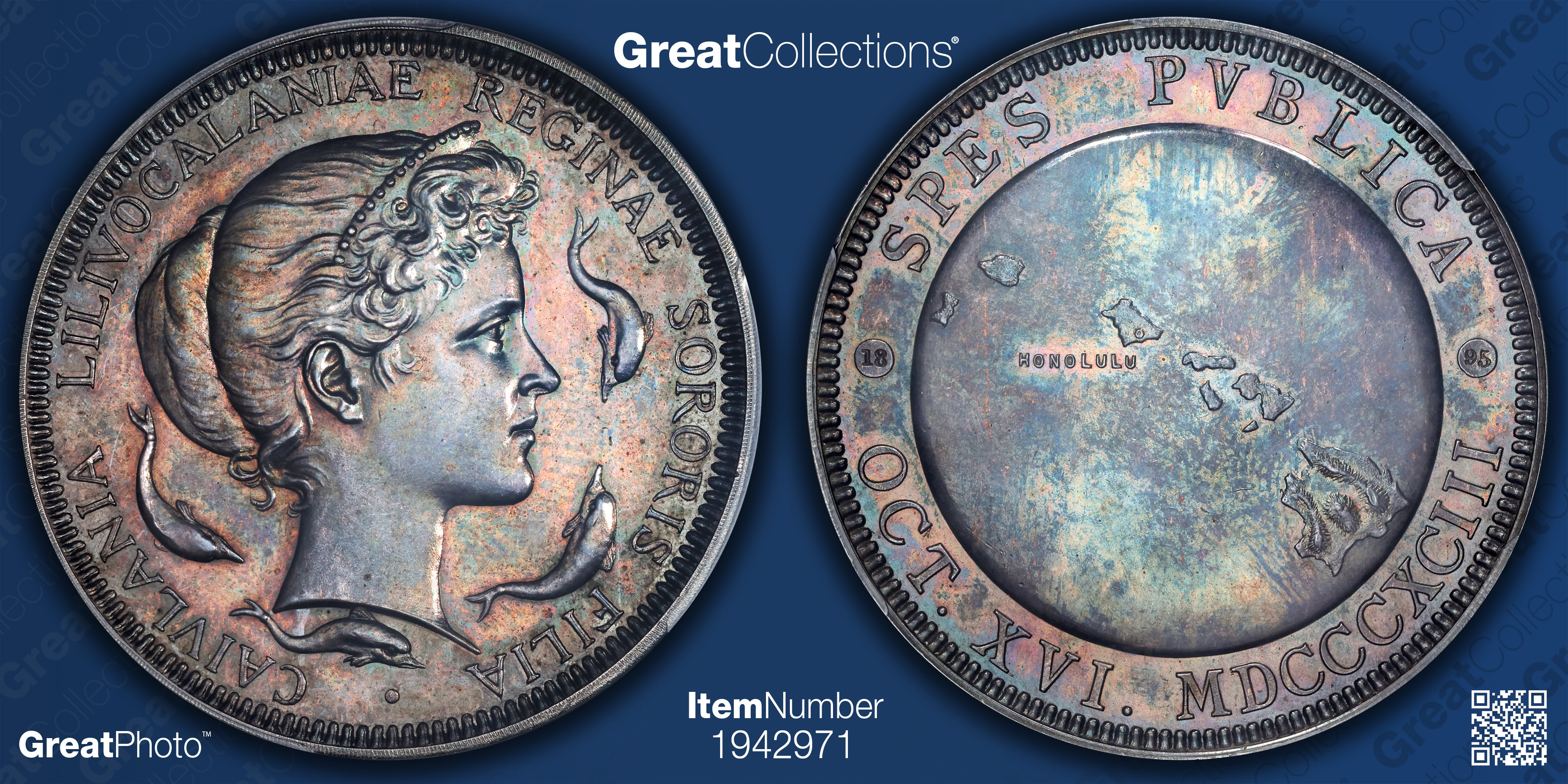 1893(95) Silver Hawaii Medal Princess Kaiulani by Reginald Huth