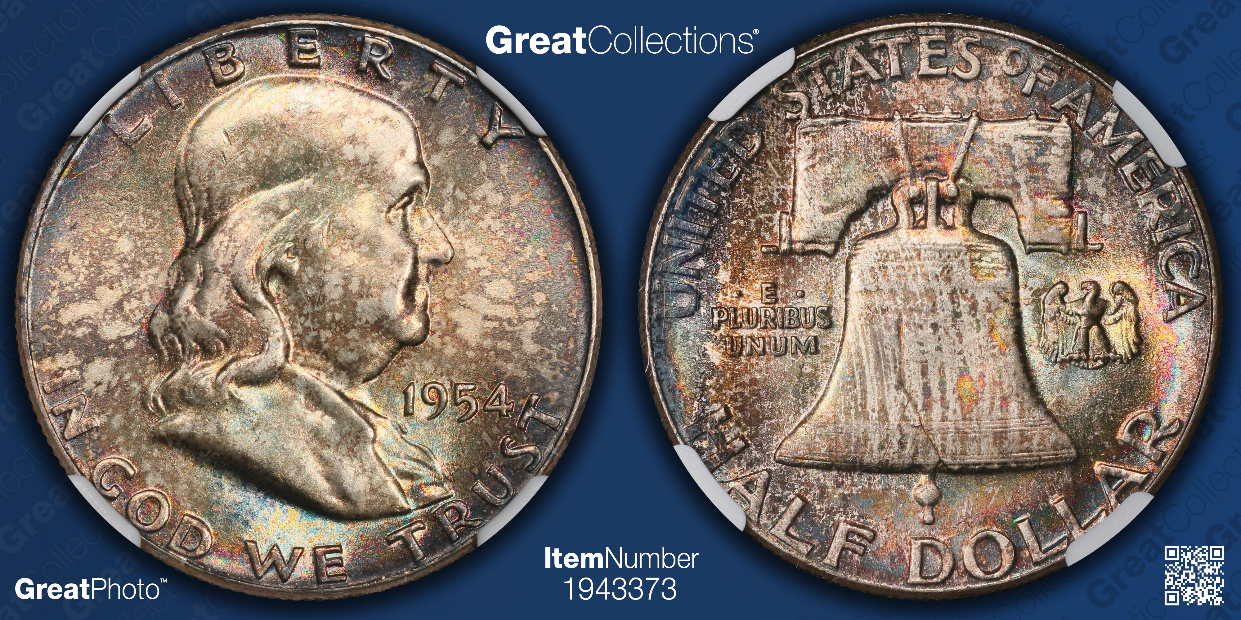 1954 Franklin Half Dollar Bugs Bunny FS-402 NGC MS-64 (Toned