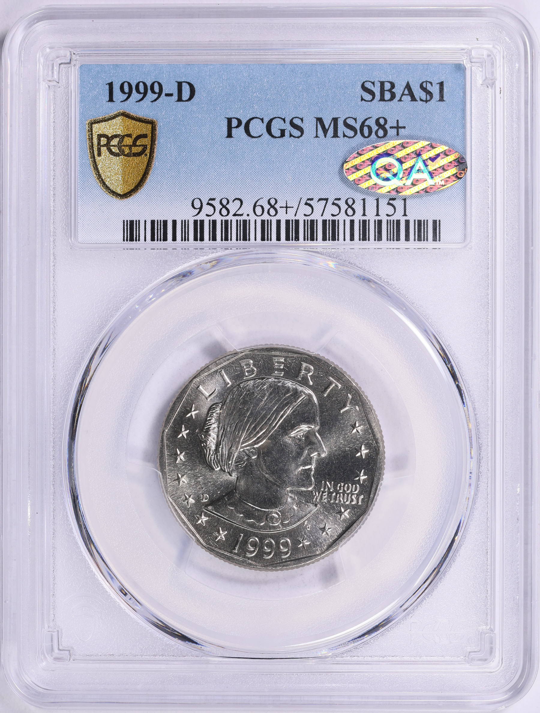 1999-D Susan B. Anthony Dollar PCGS MS-68+ (QA) (Item 1944130