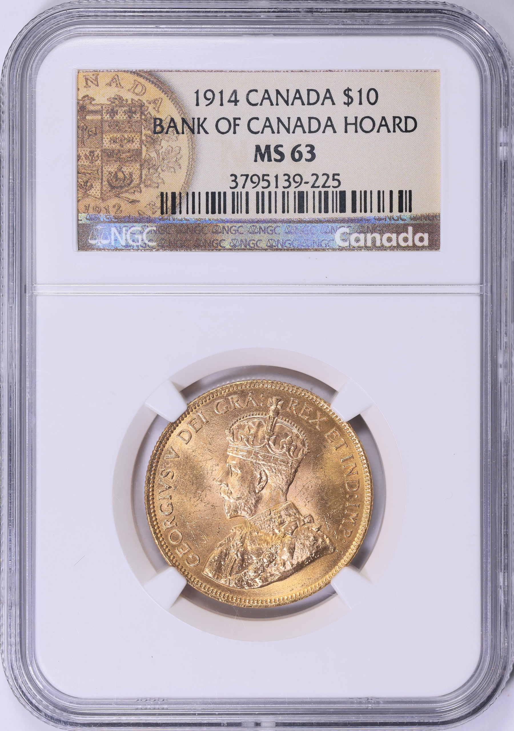 Canada 1914 Gold $10 KM-27 NGC MS-63 (AGW = 0.4838 oz.) (Item