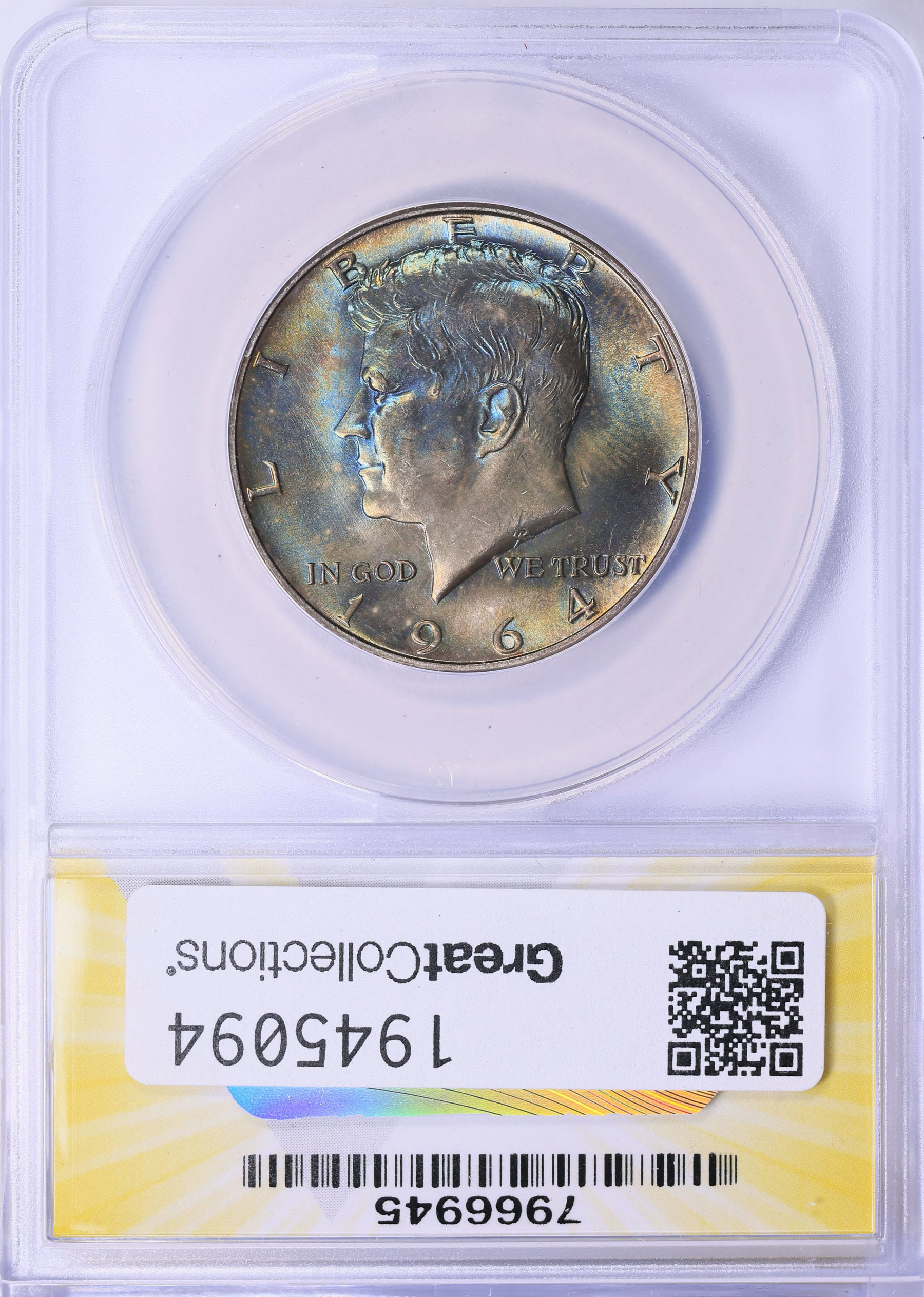 1964-D Kennedy Half Dollar ANACS AU-58 Details (Art. Toned) (Item