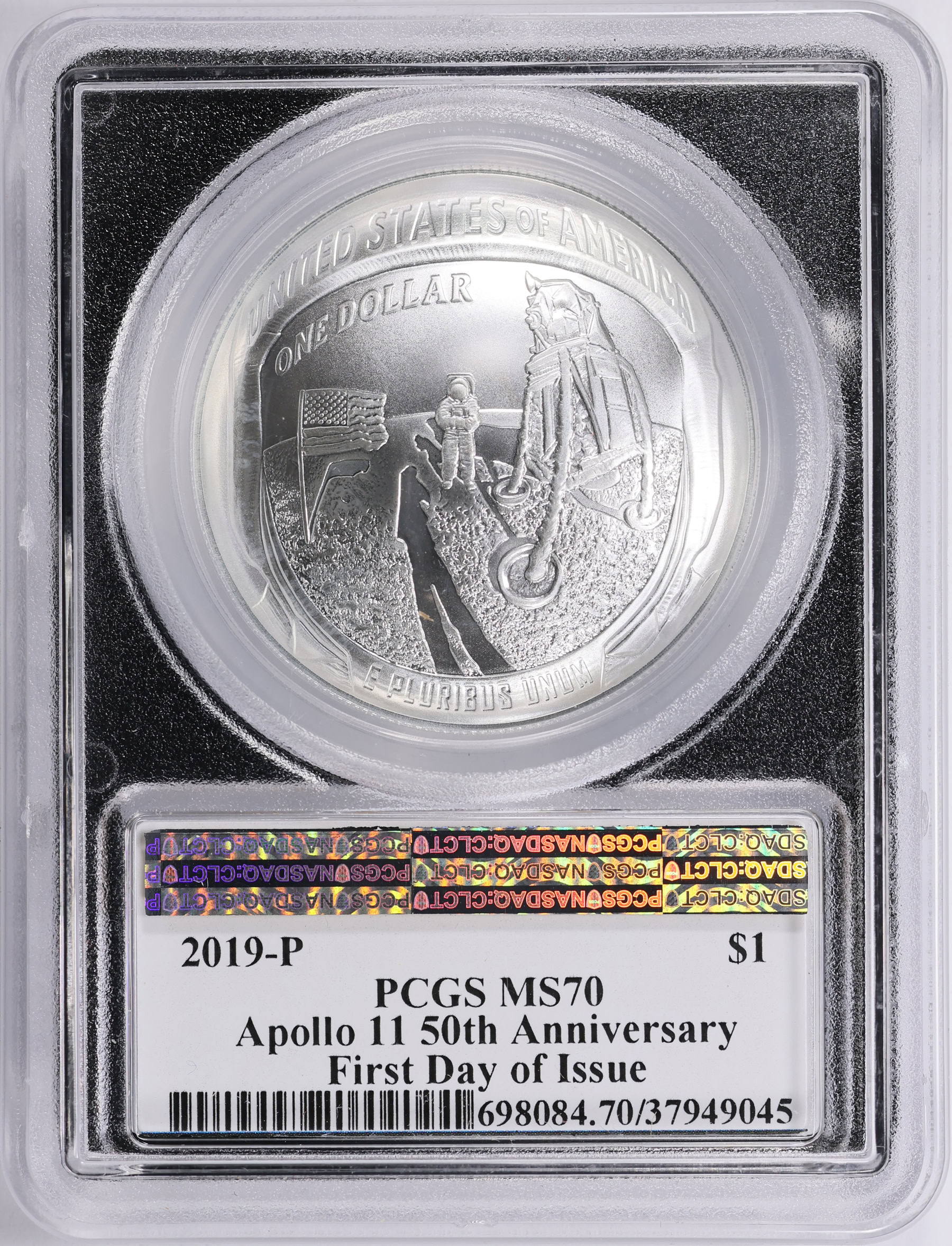 2019-P Apollo 11 50th Anniversary Silver Dollar First Day of Issue AMF ...