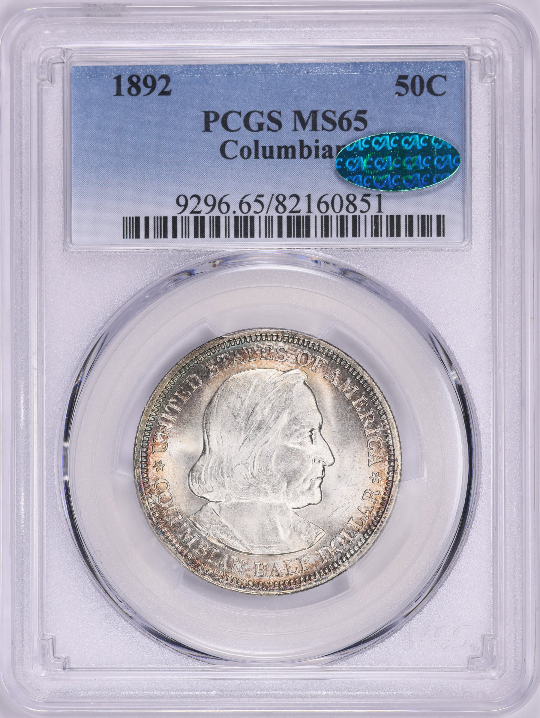 1892 World Columbian Exposition Half Dollar PCGS MS-65 (CAC Green