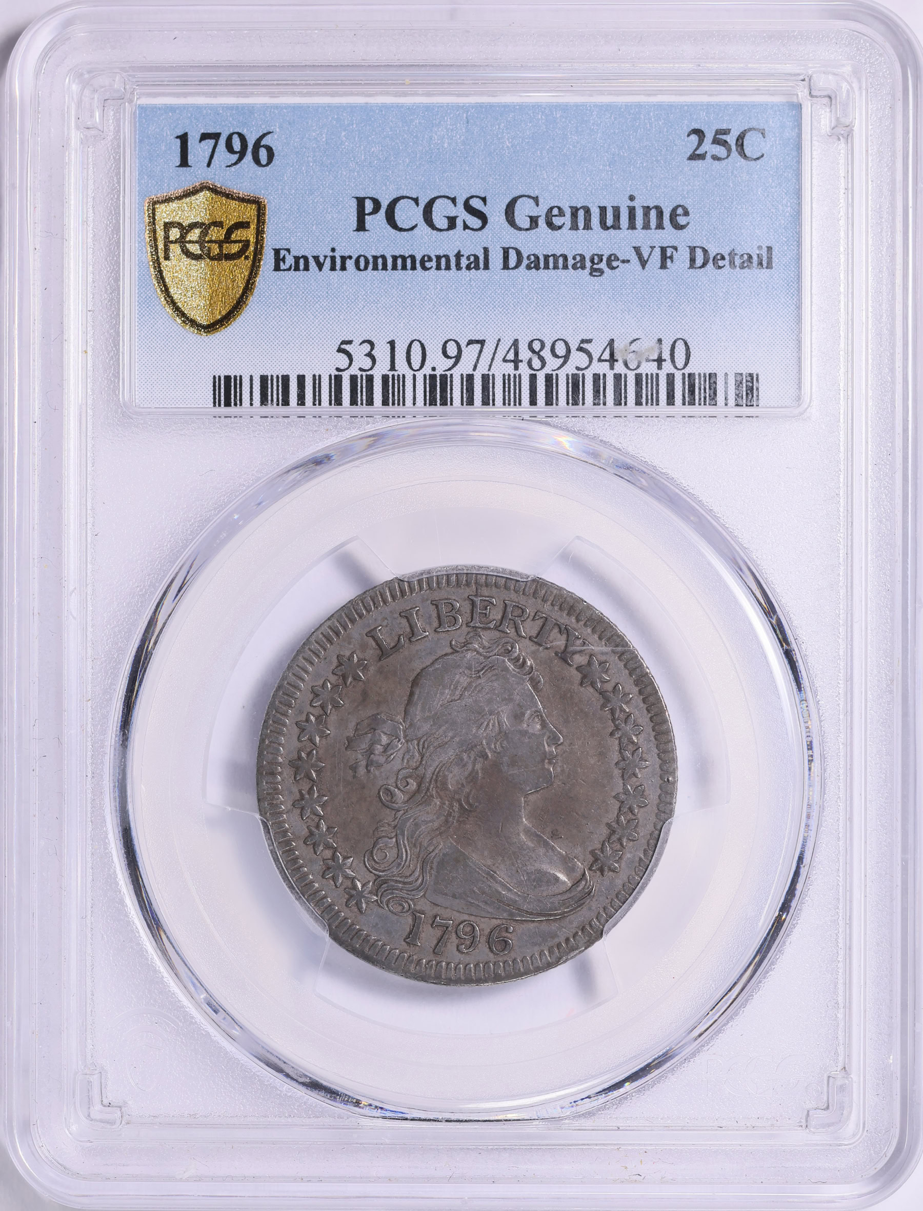 1796 Draped Bust Quarter PCGS Genuine VF Details (Item 1945750 ...