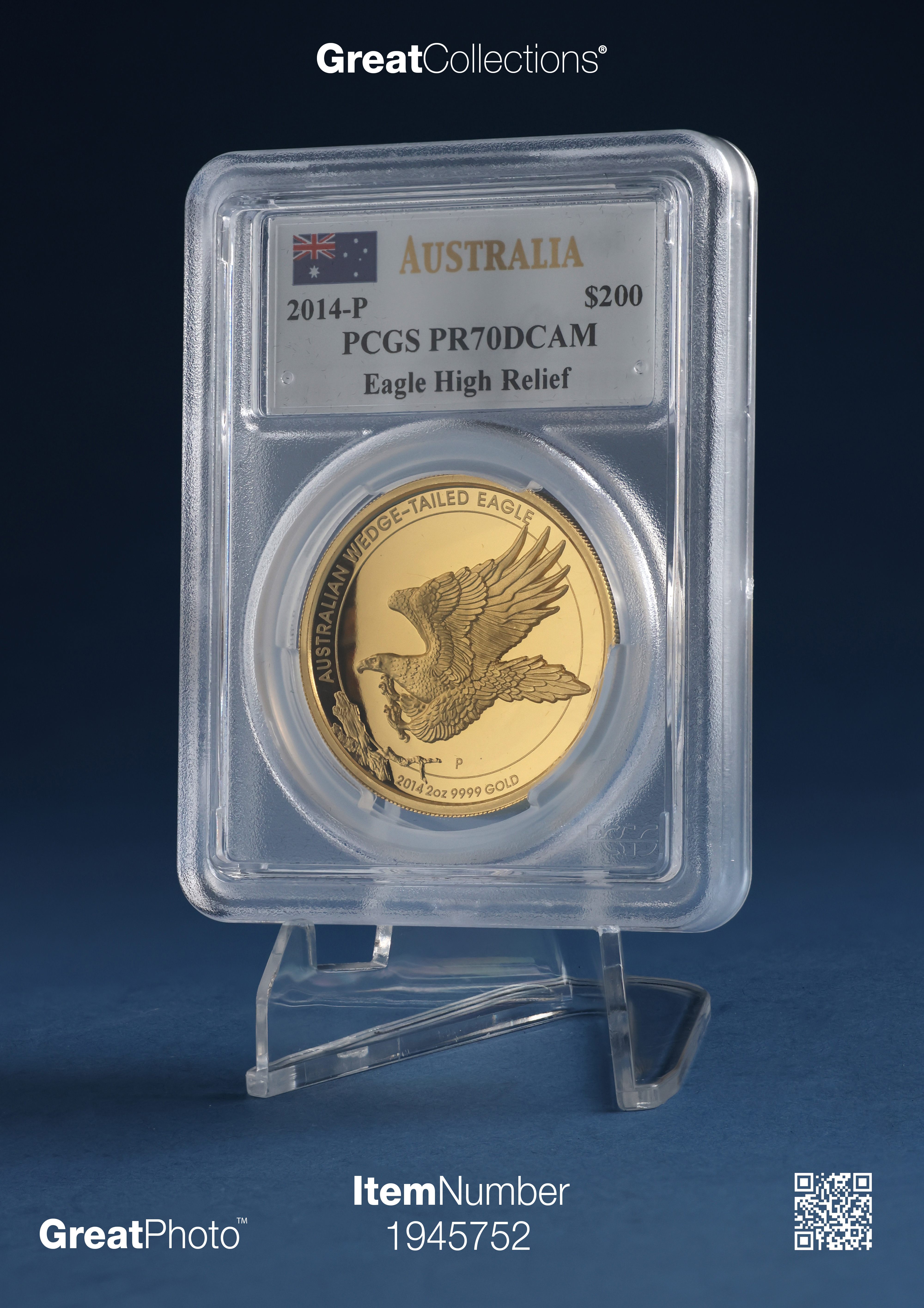 Australia 2014-P Gold $200 Wedge-Tailed Eagle High Relief KM-2211 in ...