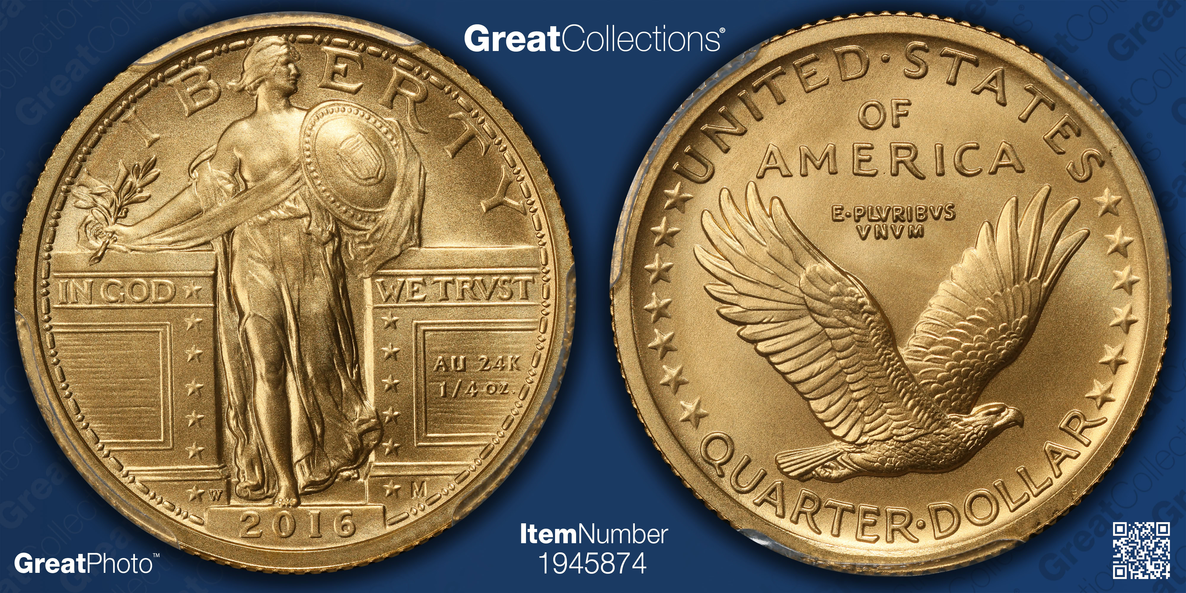 2016-W Standing Liberty Quarter 100th Anniversary Gold PCGS SP-70 (OGH ...