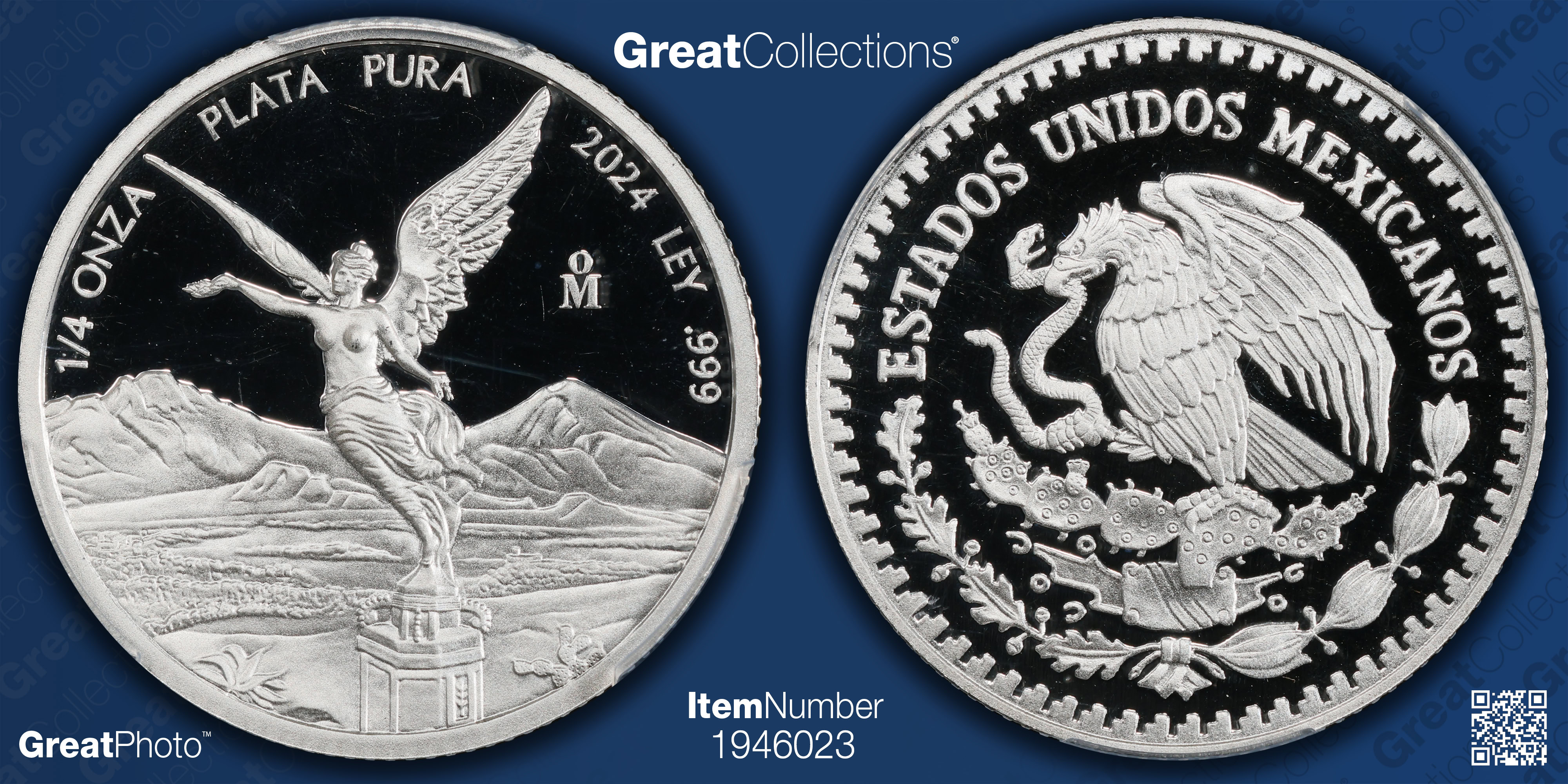 Mexico 2024-Mo Silver 1/4 Onza Libertad First Day of Issue PCGS