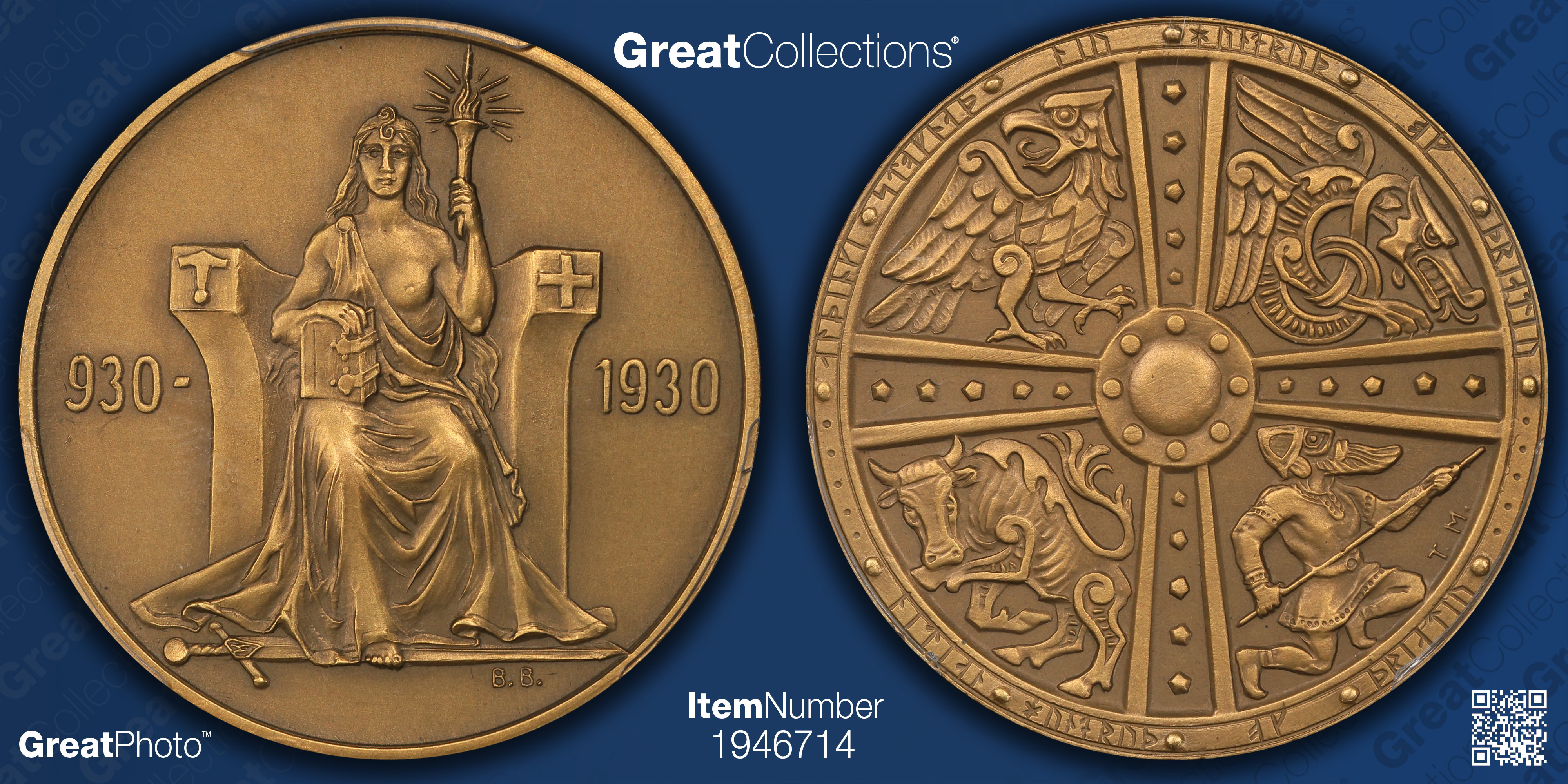 Iceland 1930 2 Kronur Althing 1,000 Year Anniversary KM-X1 PCGS MS-64 ...