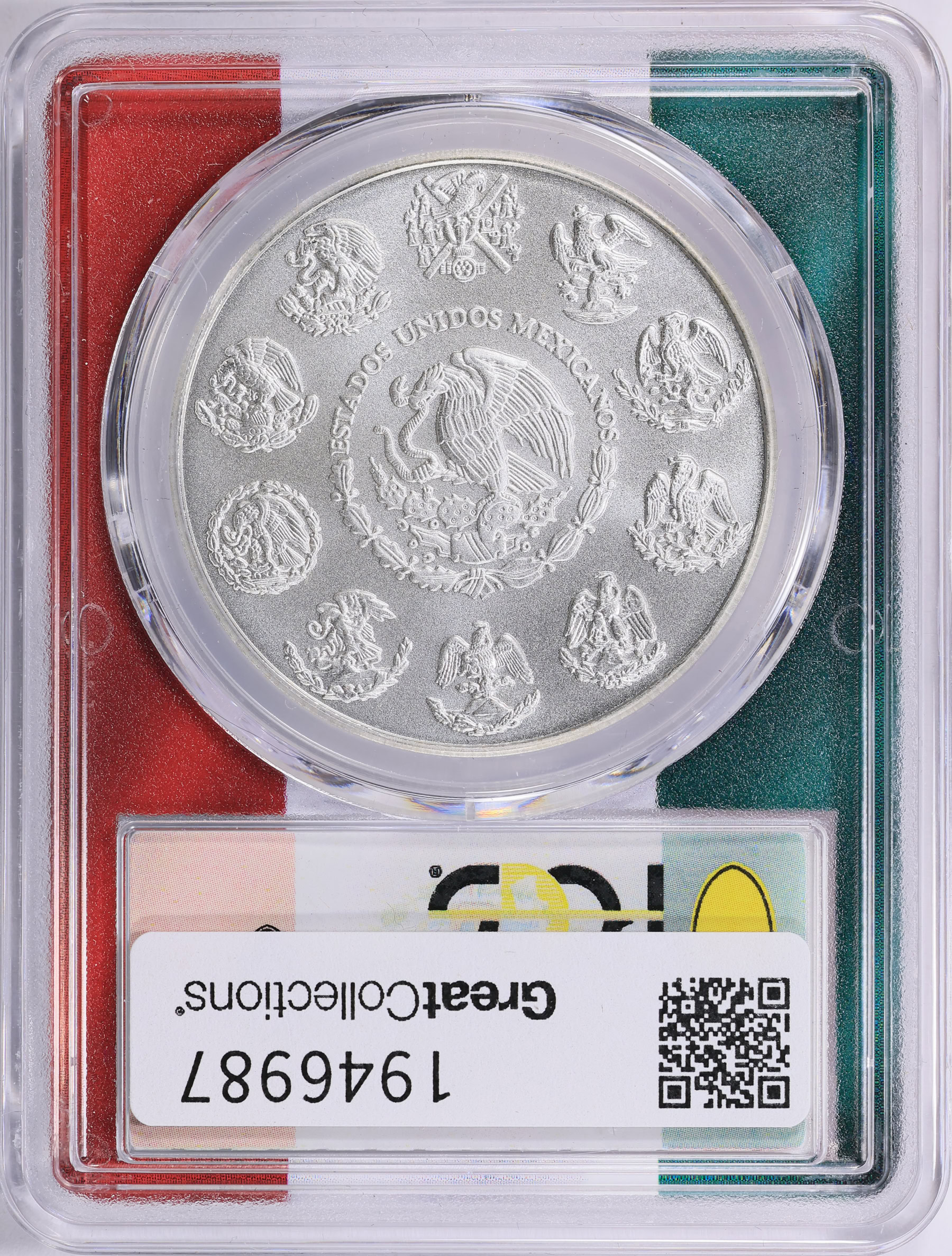 Mexico 2023-Mo Silver Onza Libertad KM-639 PCGS MS-70 (Flag Frame