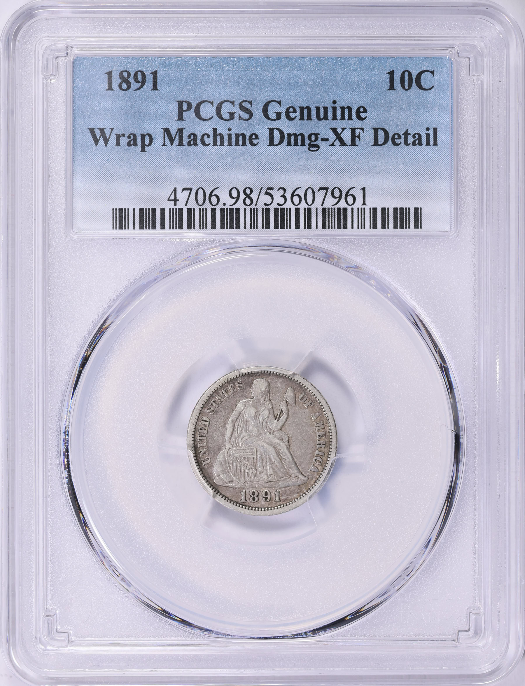 1891 Seated Liberty Dime PCGS Genuine XF Details (Item 1947558 ...