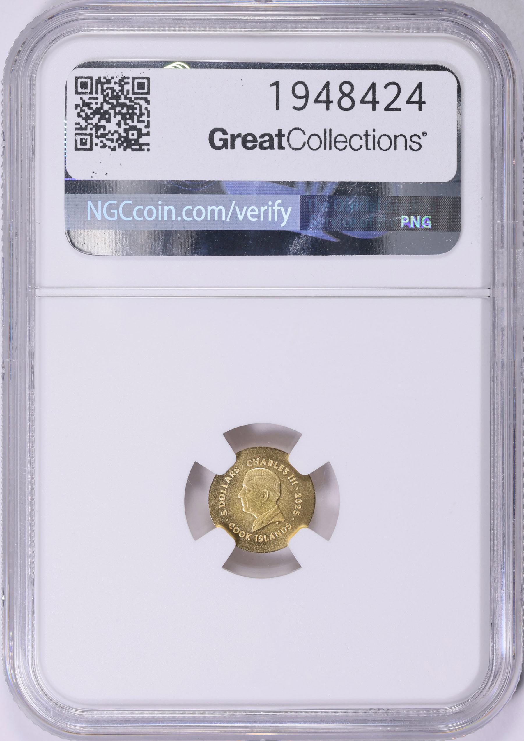Cook Islands 2025 Gold $5 Leon First Releases NGC MS-70 (AGW