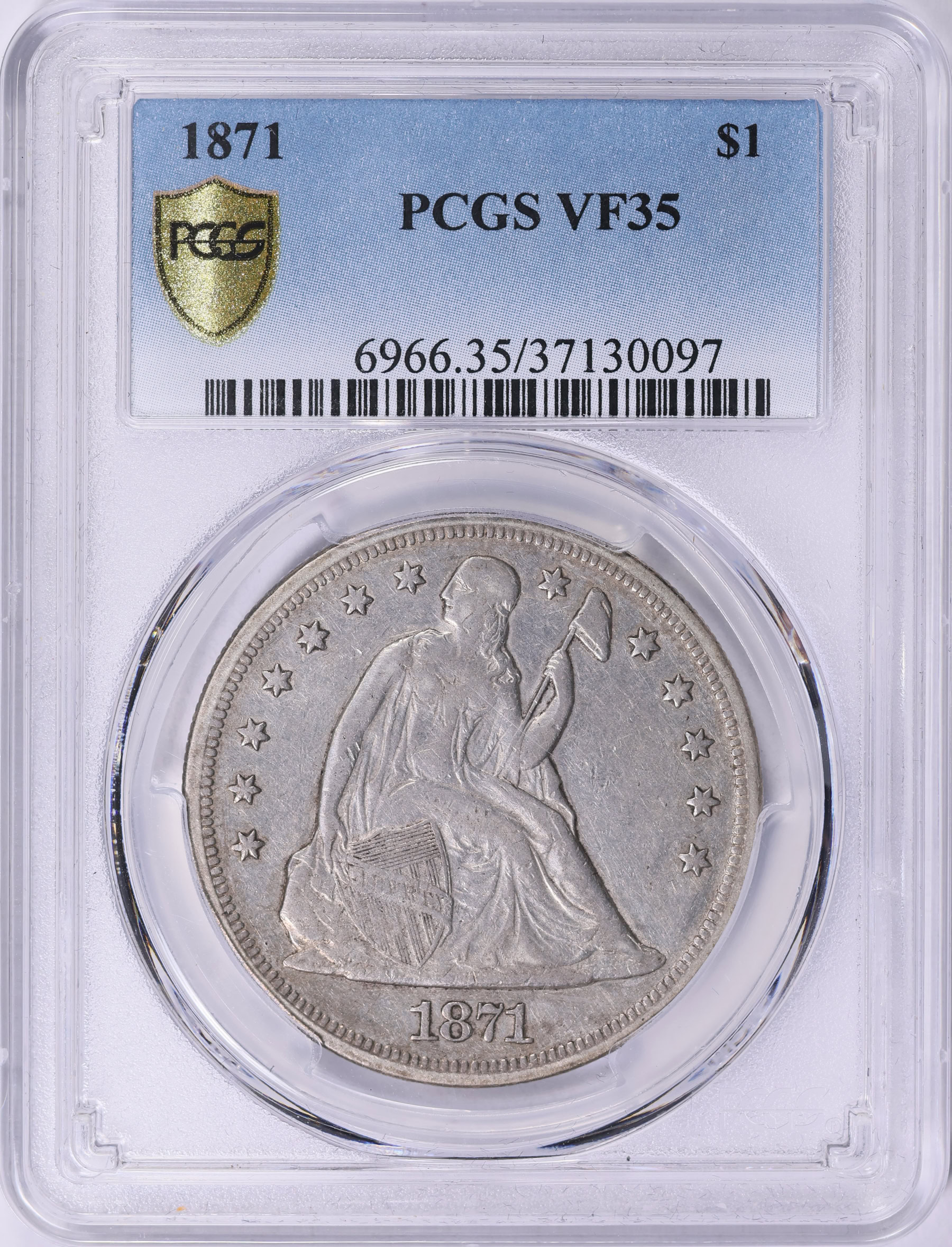 1871 Seated Liberty Silver Dollar PCGS VF-35 (Toned) (Item 1949671