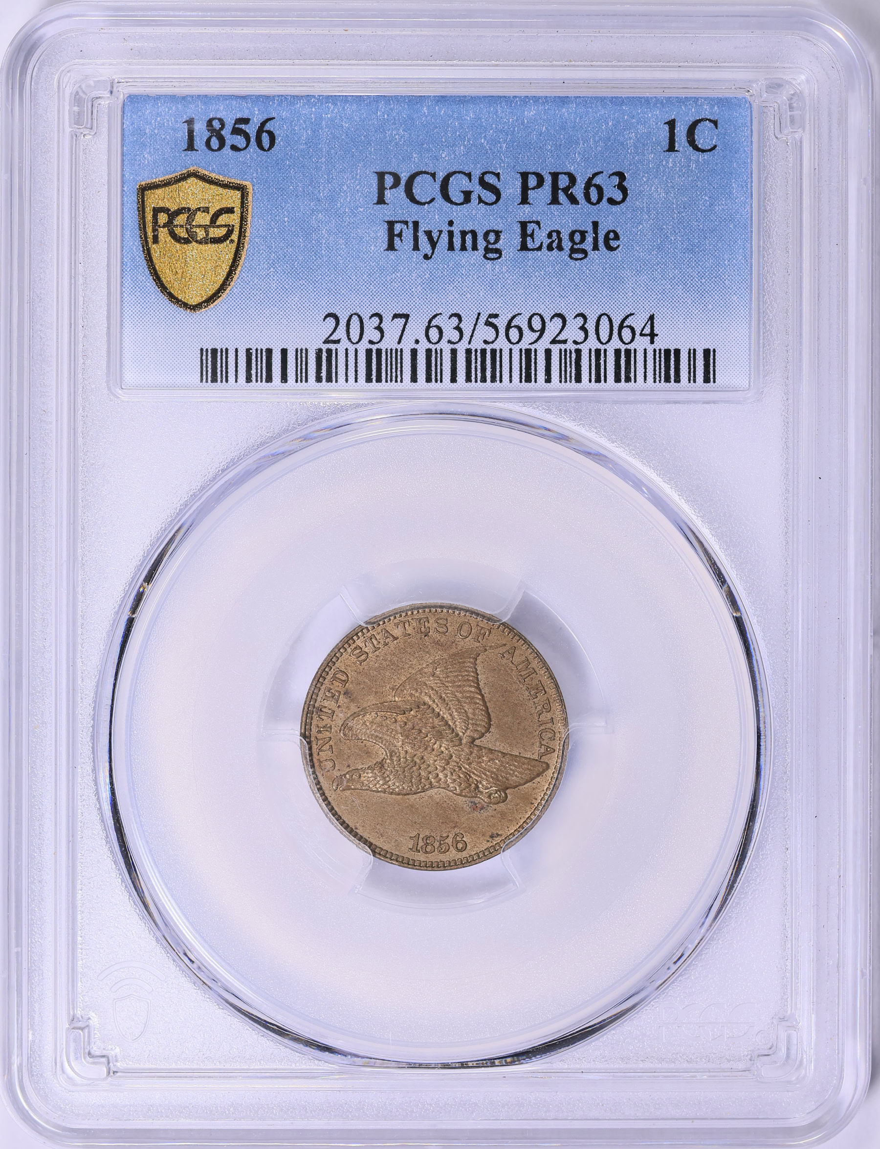 1856 Flying Eagle Cent PCGS Proof-63 (Item 1949695) | GreatCollections ...