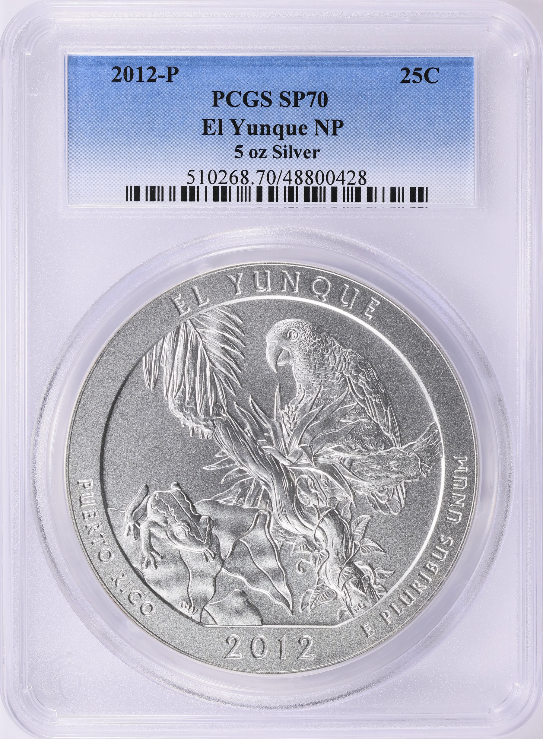 2012-P America the Beautiful 5 oz. Silver Quarter El Yunque NP