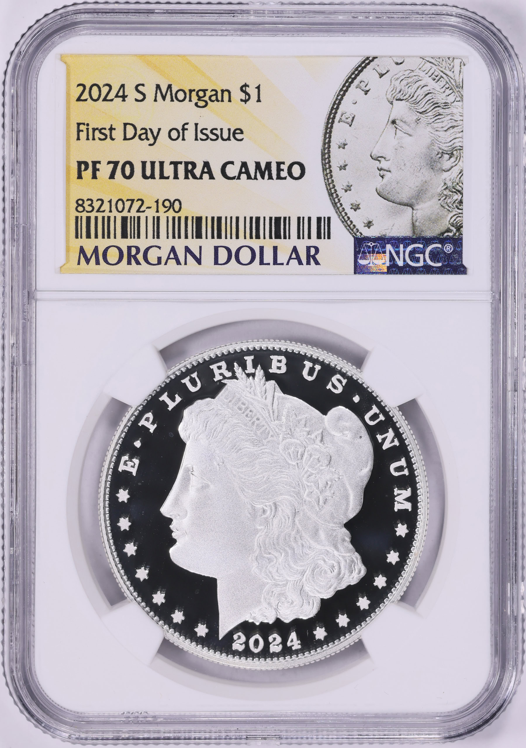 2024-S Morgan Silver Dollar First Day of Issue NGC Proof-70 UC