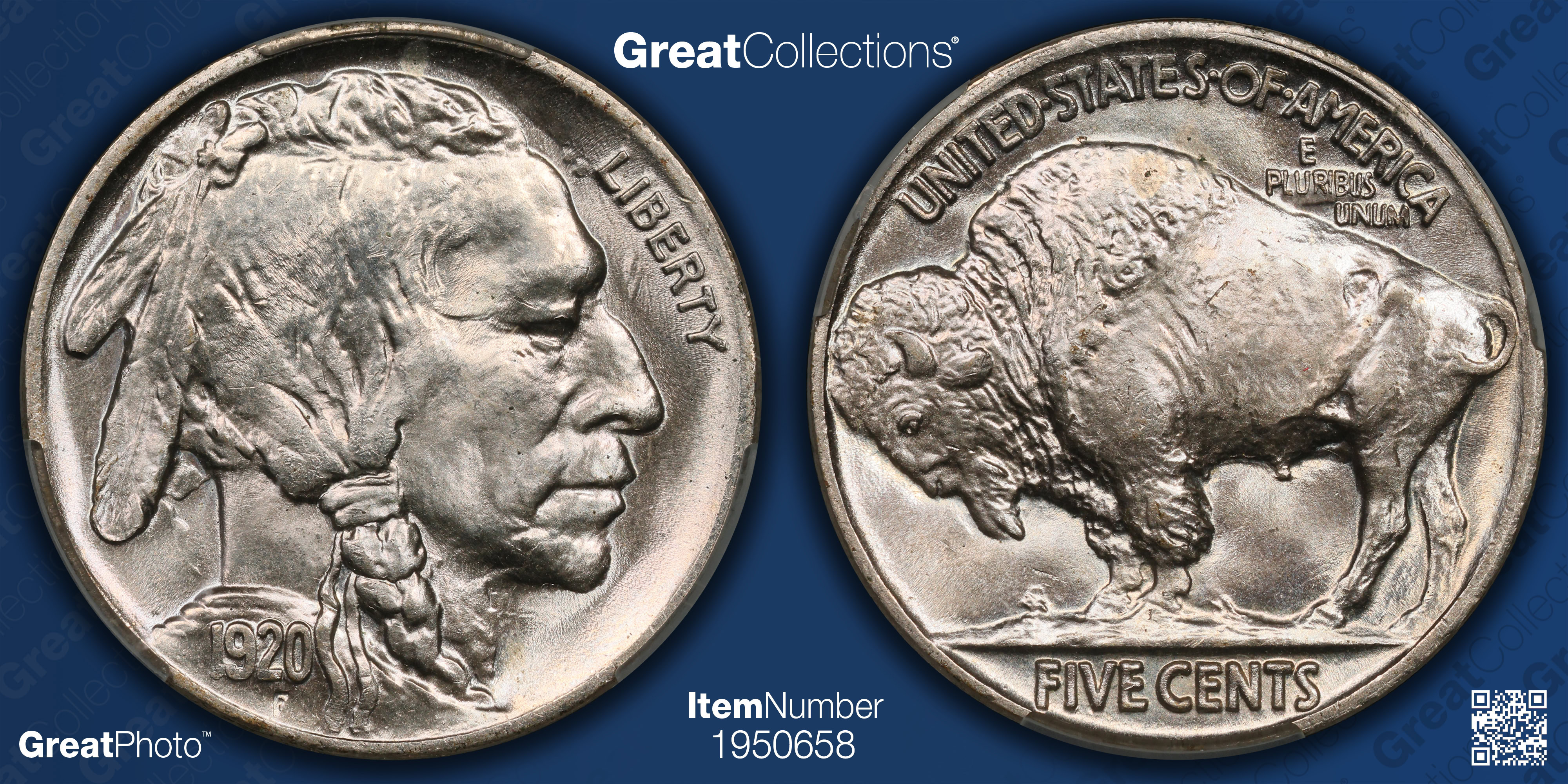 1920 Buffalo Nickel CACG MS-66 (Item 1950658) | GreatCollections Coin ...
