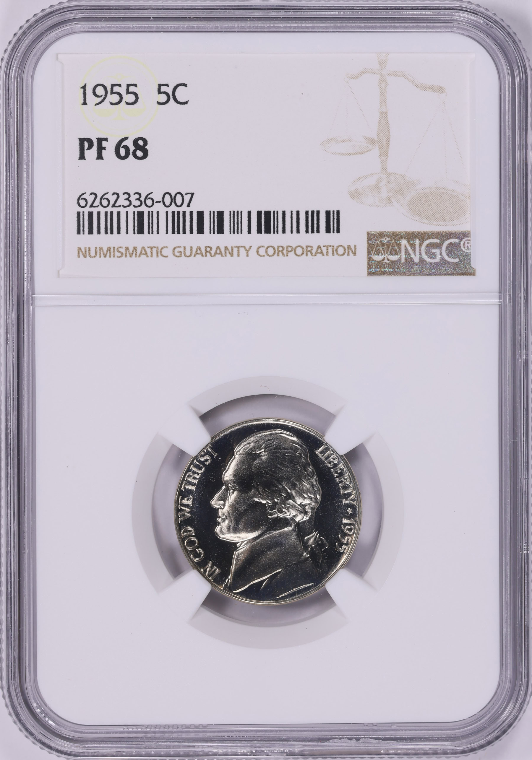 1955 Jefferson Nickel NGC Proof-68 (Item 1950827