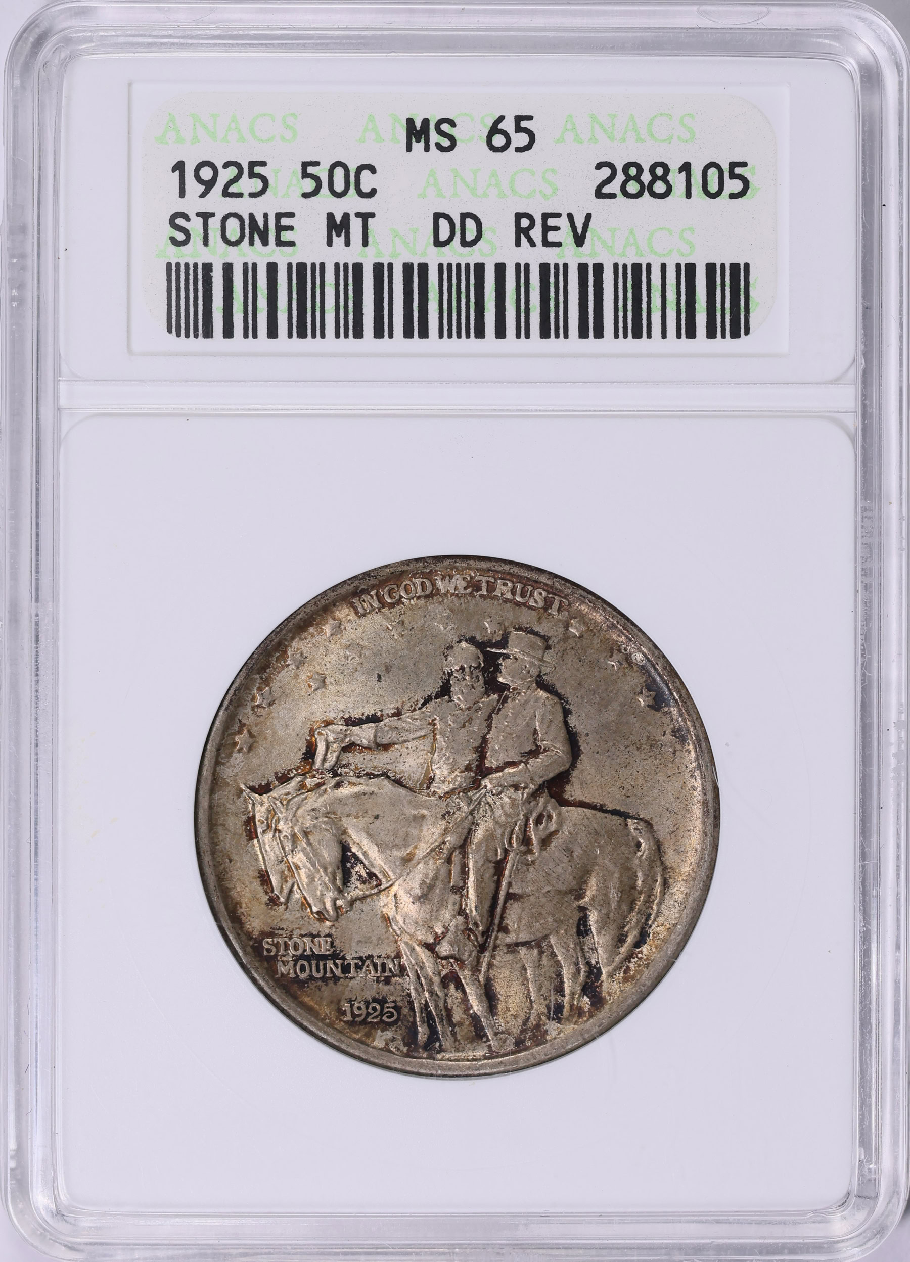 1925 Stone Mountain Memorial Half Dollar Doubled Die Reverse ANACS