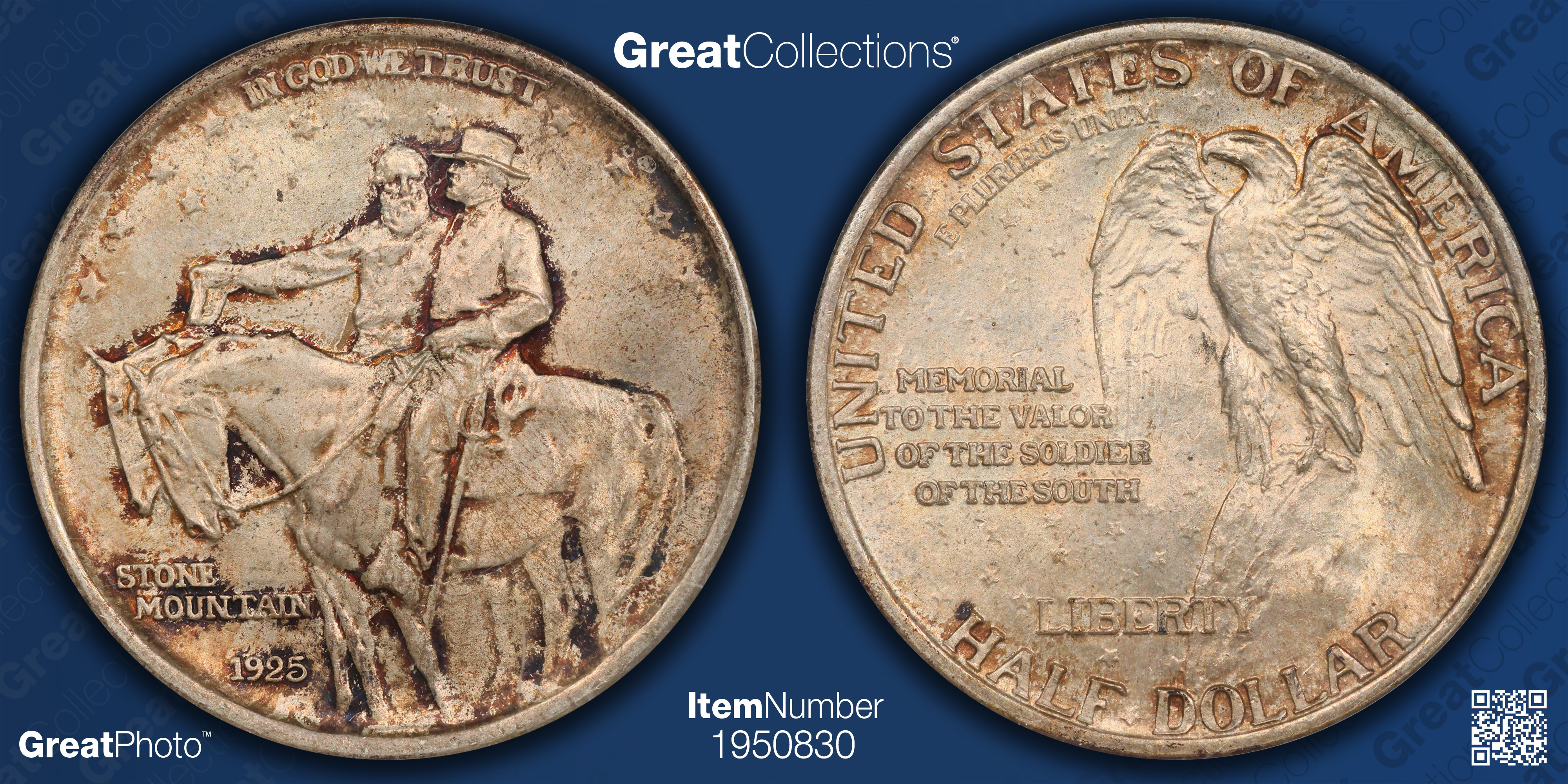 1925 Stone Mountain Memorial Half Dollar Doubled Die Reverse ANACS