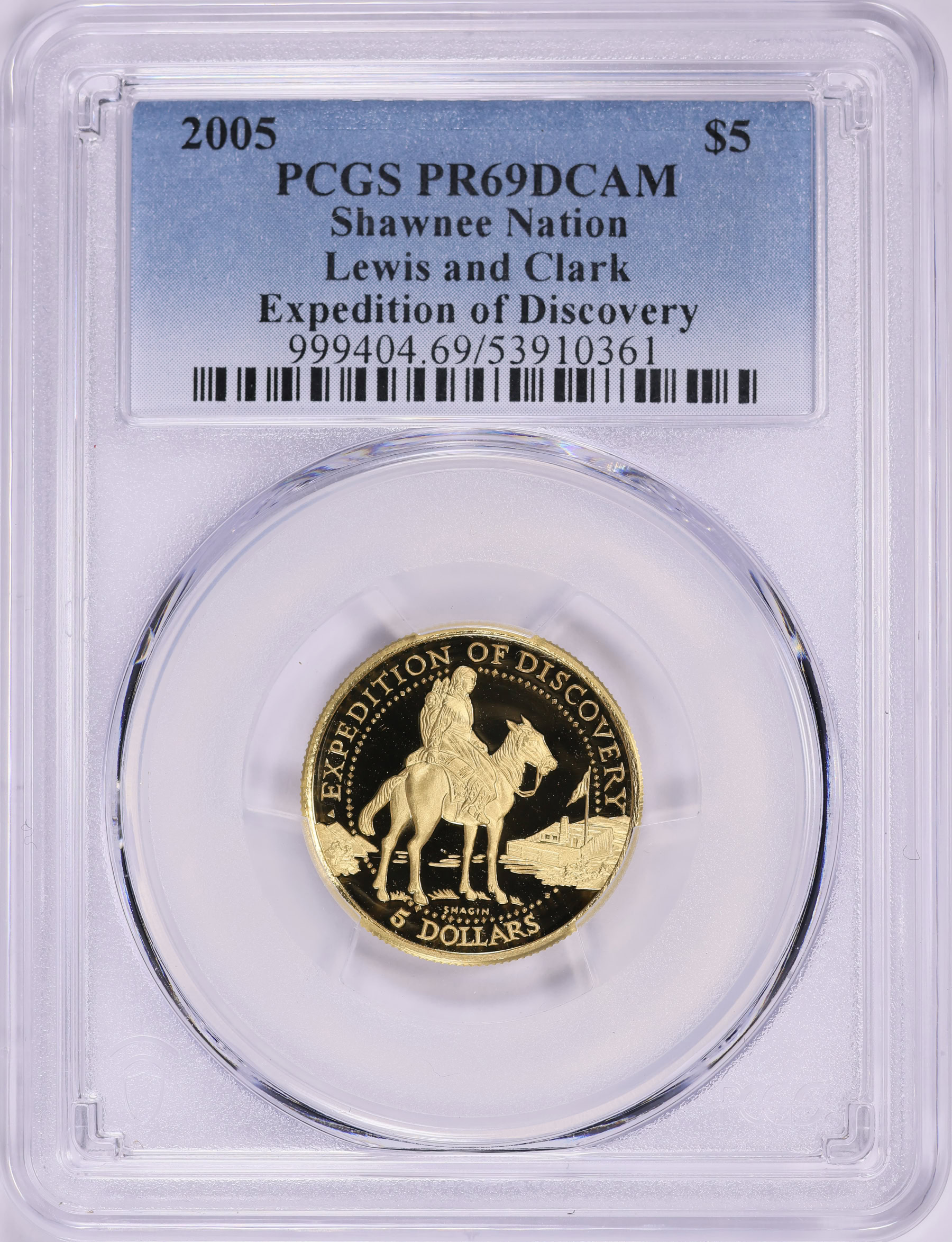 Shawnee Tribal Nation 2005 Gold $5 Lewis and Clark Expedition of