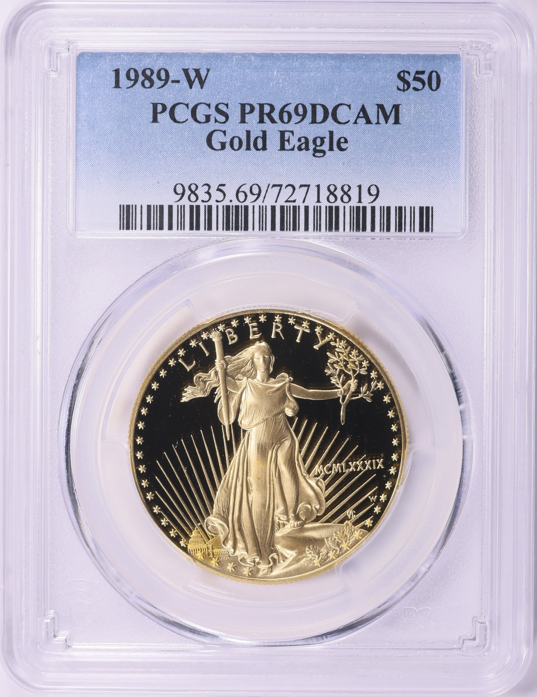 1989-W $50 One-Ounce Gold American Eagle PCGS Proof-69 DCAM (Item