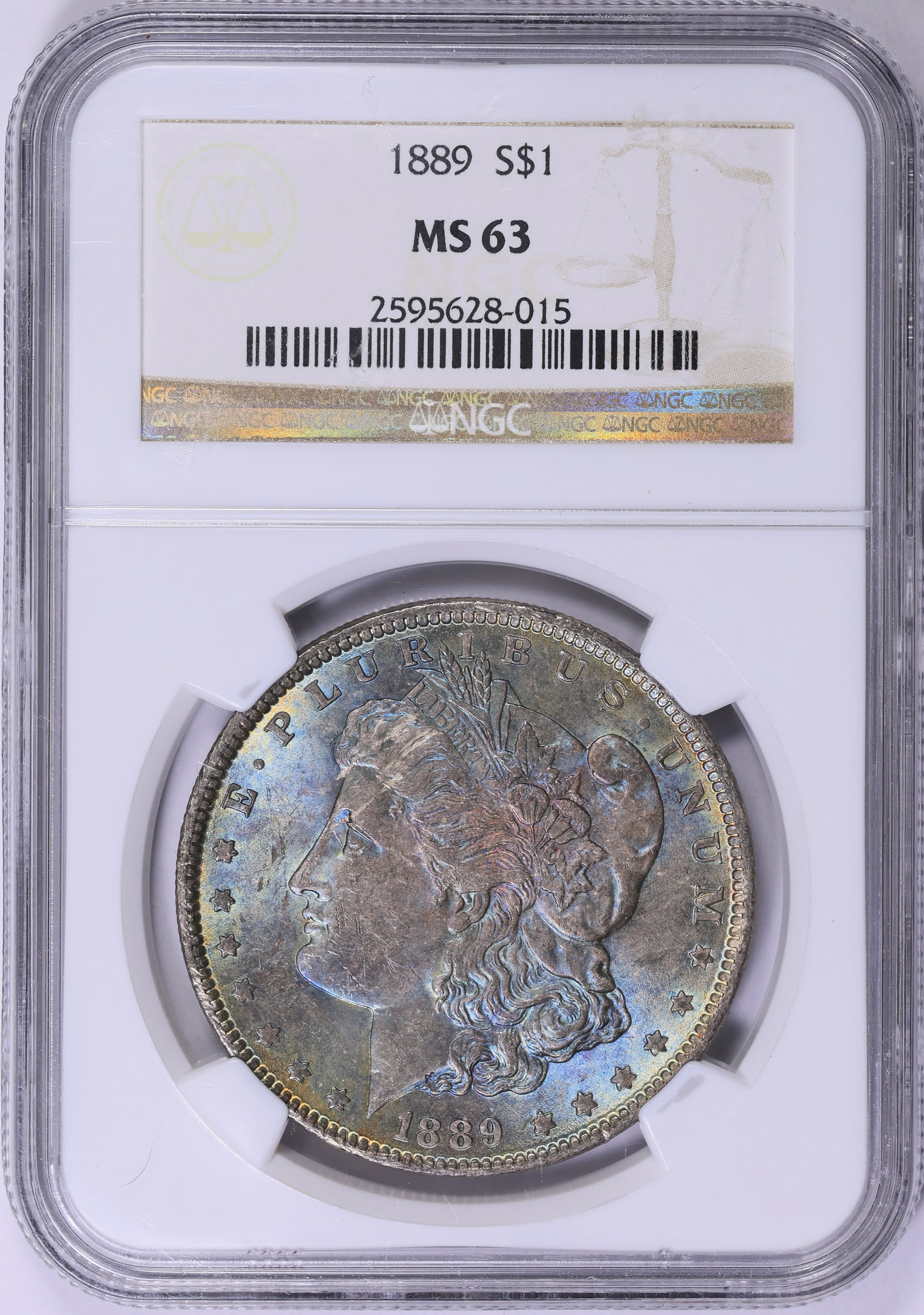 1889年 インド 1/4アンナ NGC MS63 RB 1889 Morgan Silver Dollar NGC MS-63 (Toned) (Item 1951494