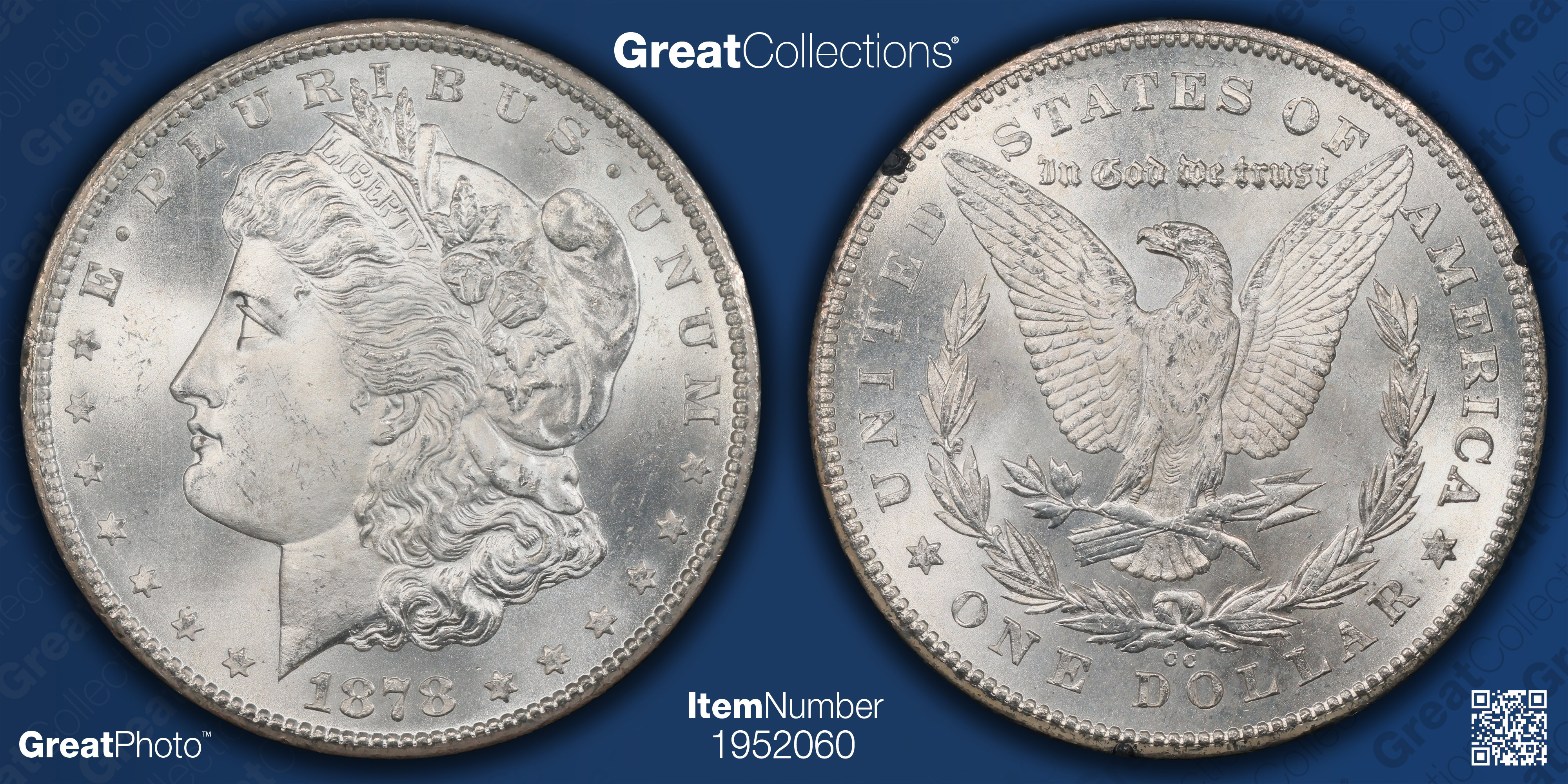 1878-CC Morgan Silver Dollar GSA Hoard PCGS MS-66 (CAC Green) (GSA