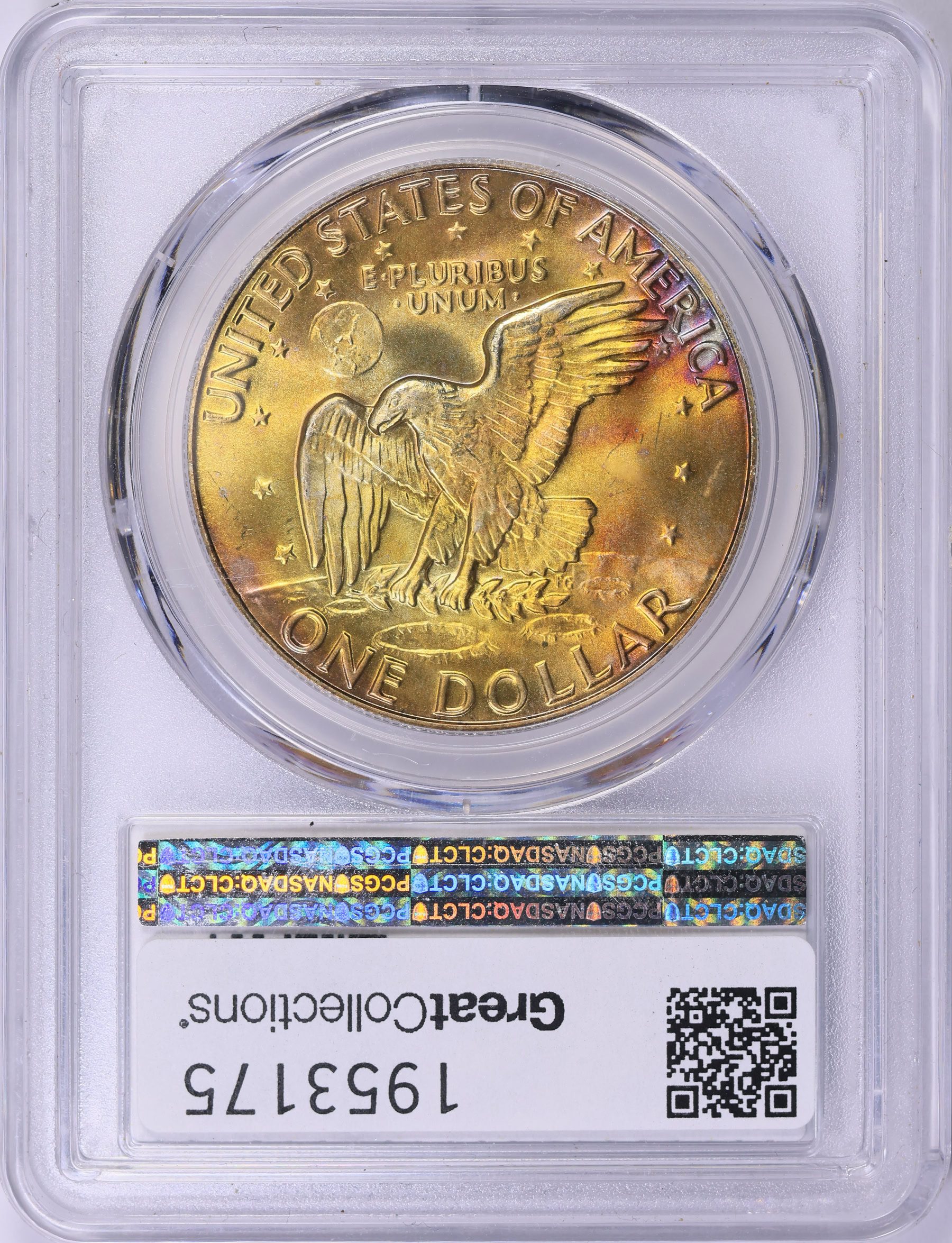 1974-S Eisenhower Dollar Silver PCGS MS-66 (CAC Green) (Toned