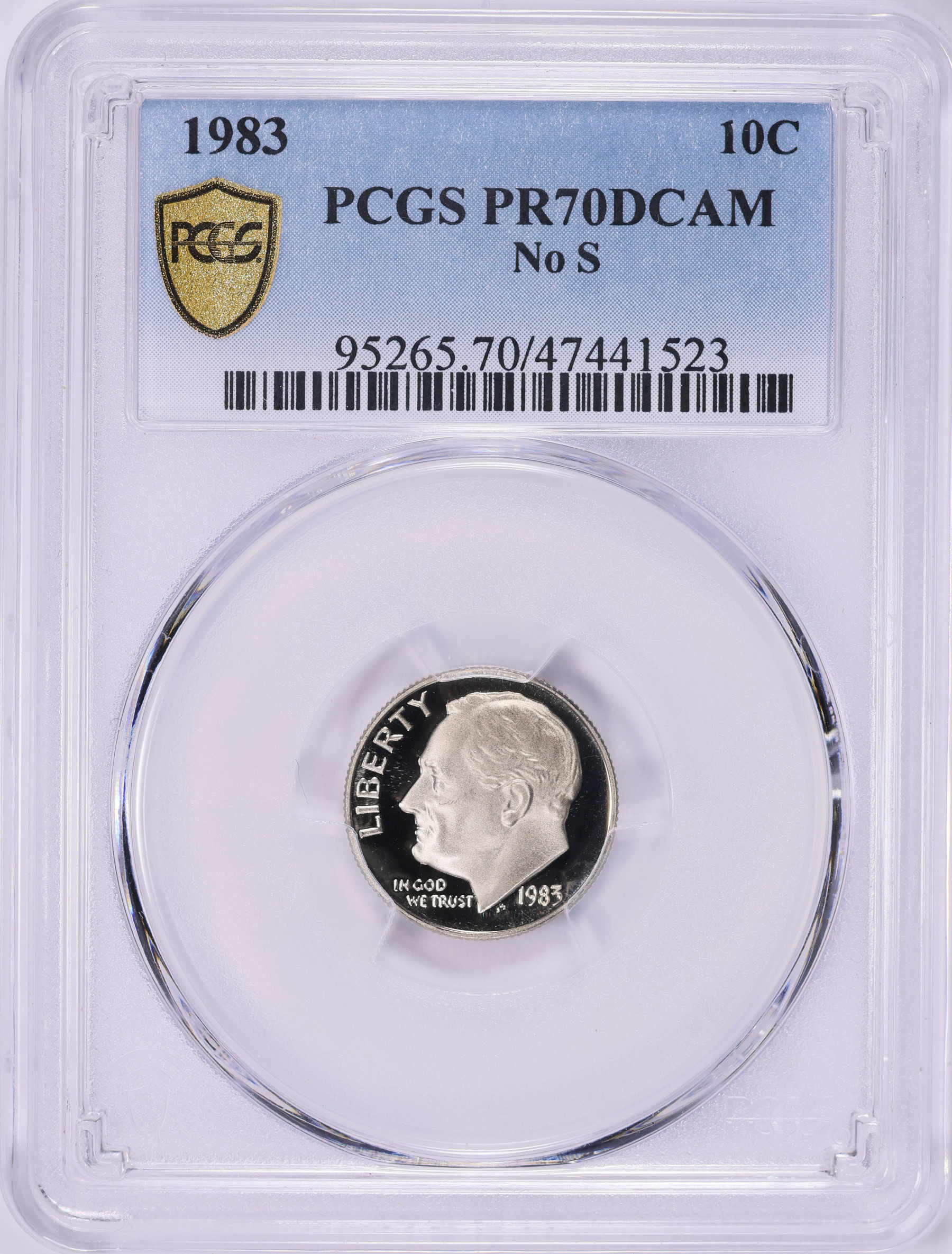 1983 Roosevelt Dime No S PCGS Proof-70 DCAM (Item 1953305