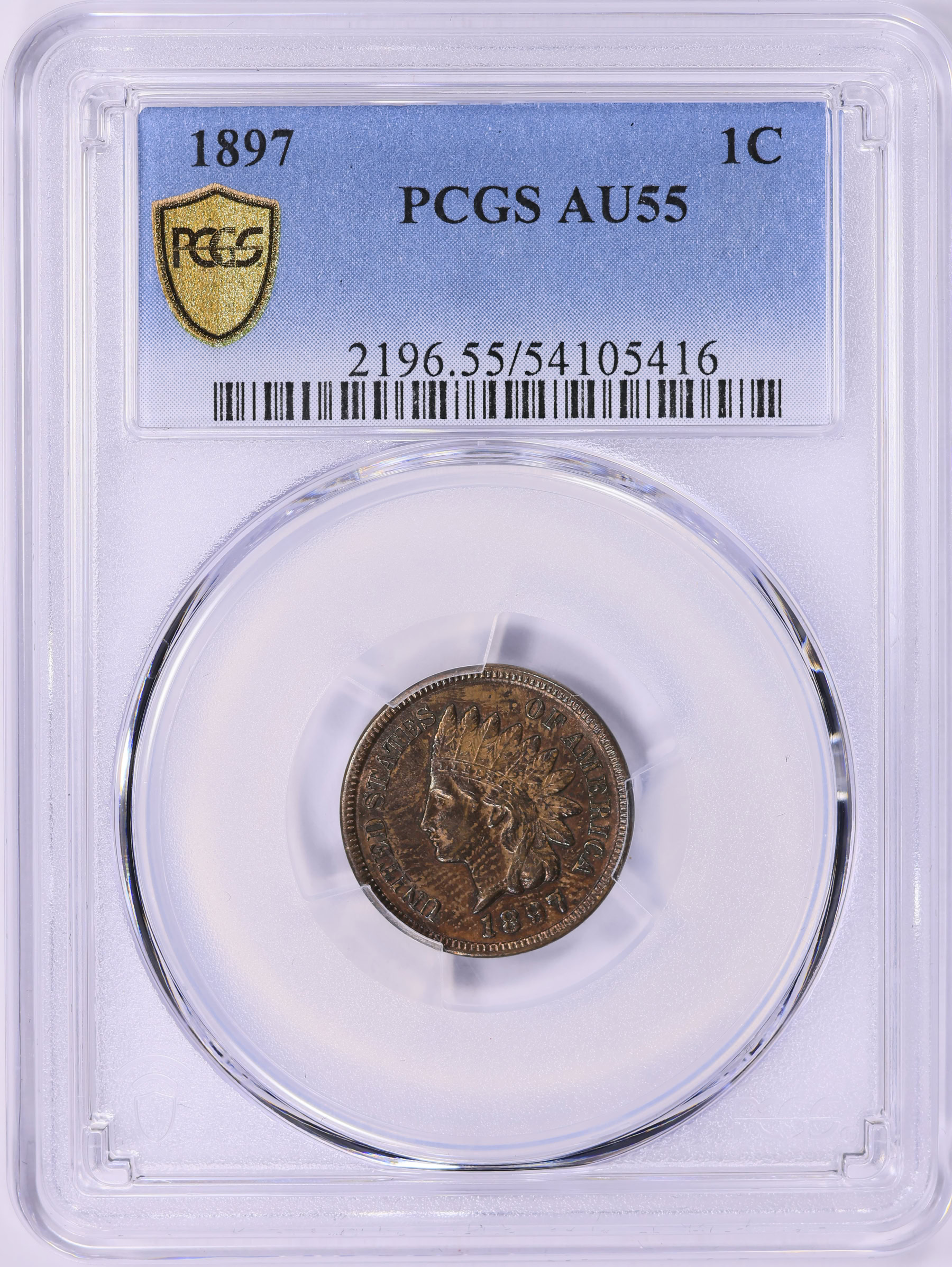 1897 Indian Cent PCGS AU-55 BN (Item 1953926) | GreatCollections Coin ...