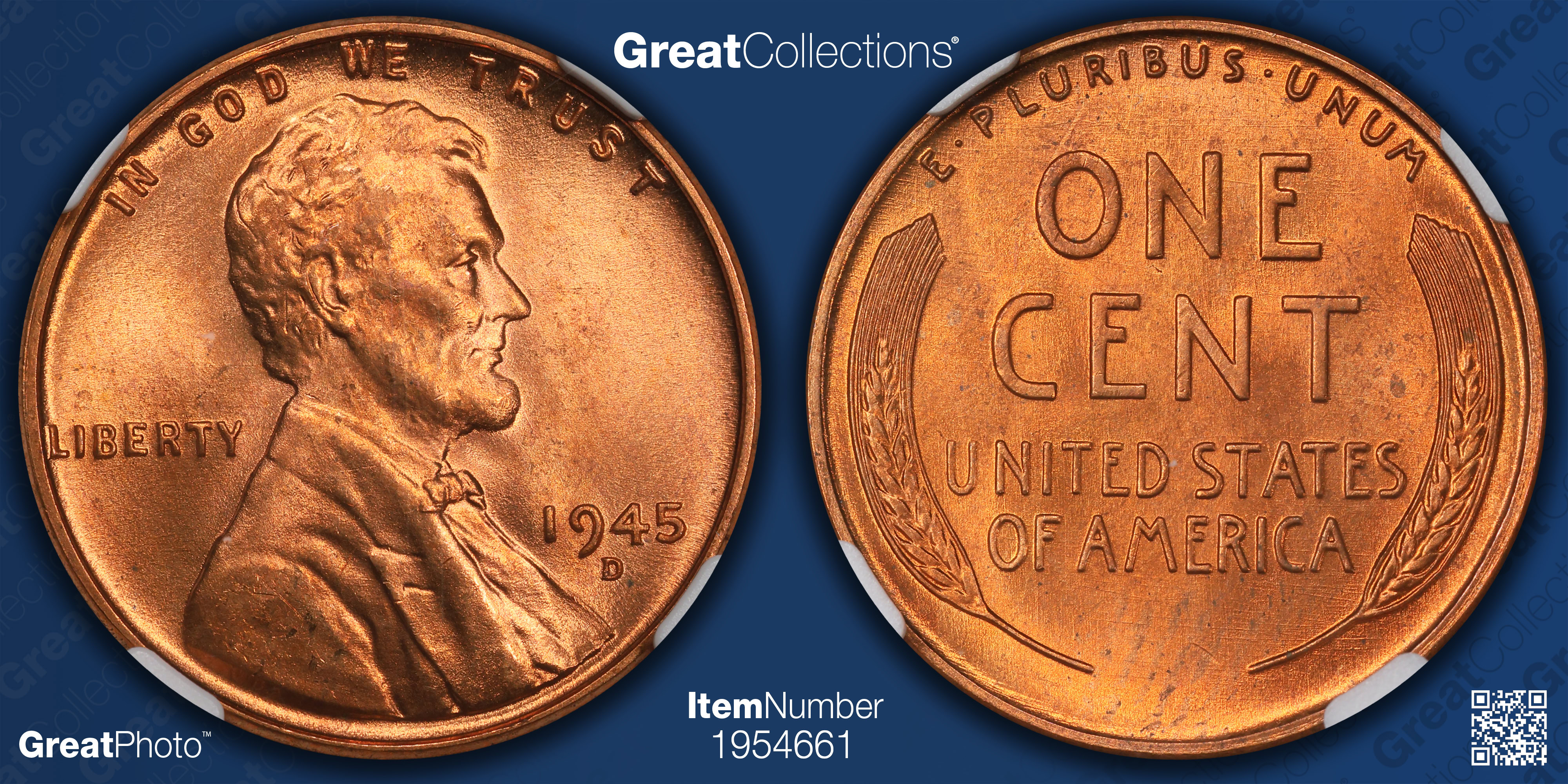 1945-D Lincoln Cent NGC MS-67+ RD (Item 1954661