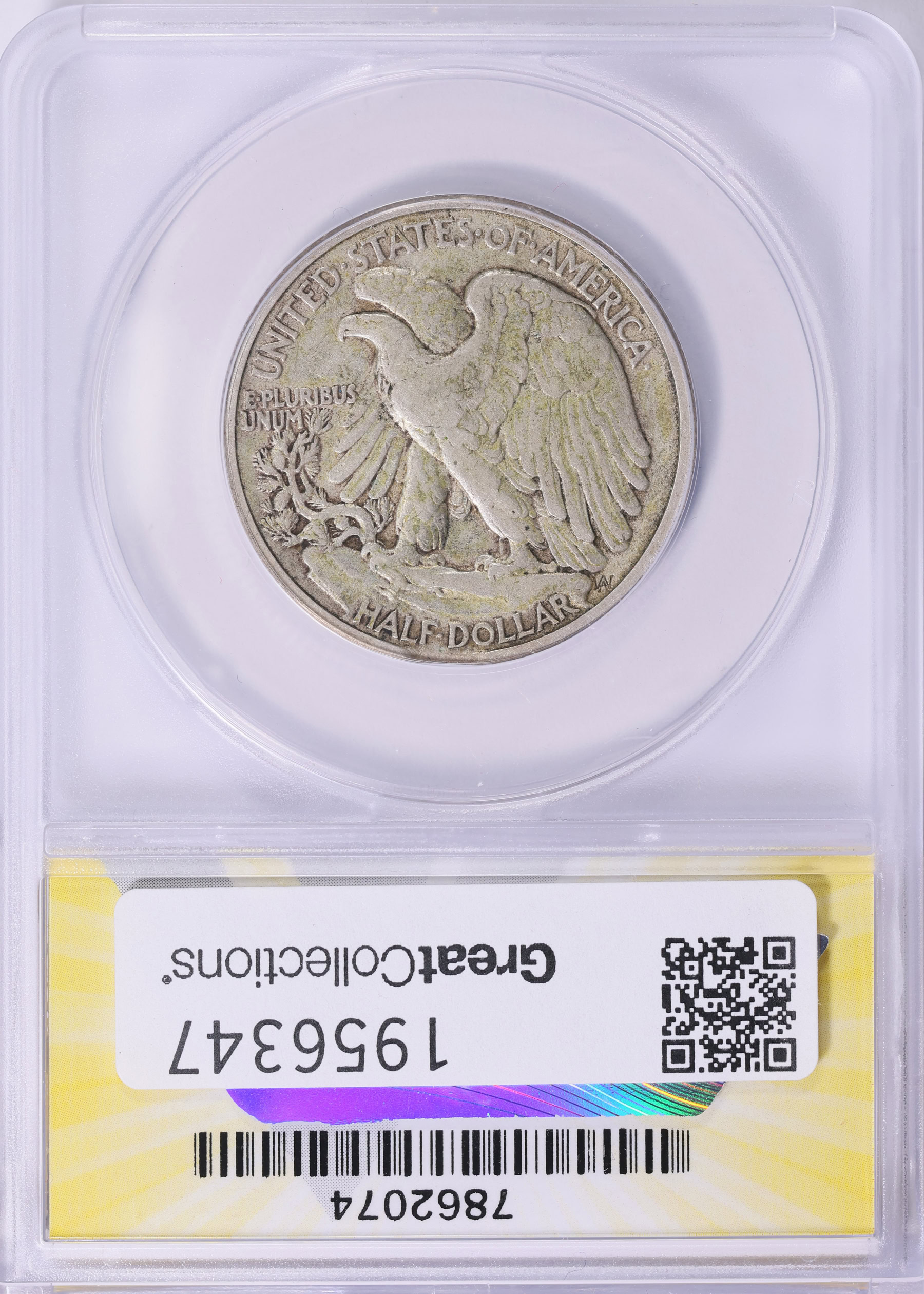 切手。USA 37セント。 Mint Error 1941 Walking Liberty Half Dollar Curved Clip 12.38