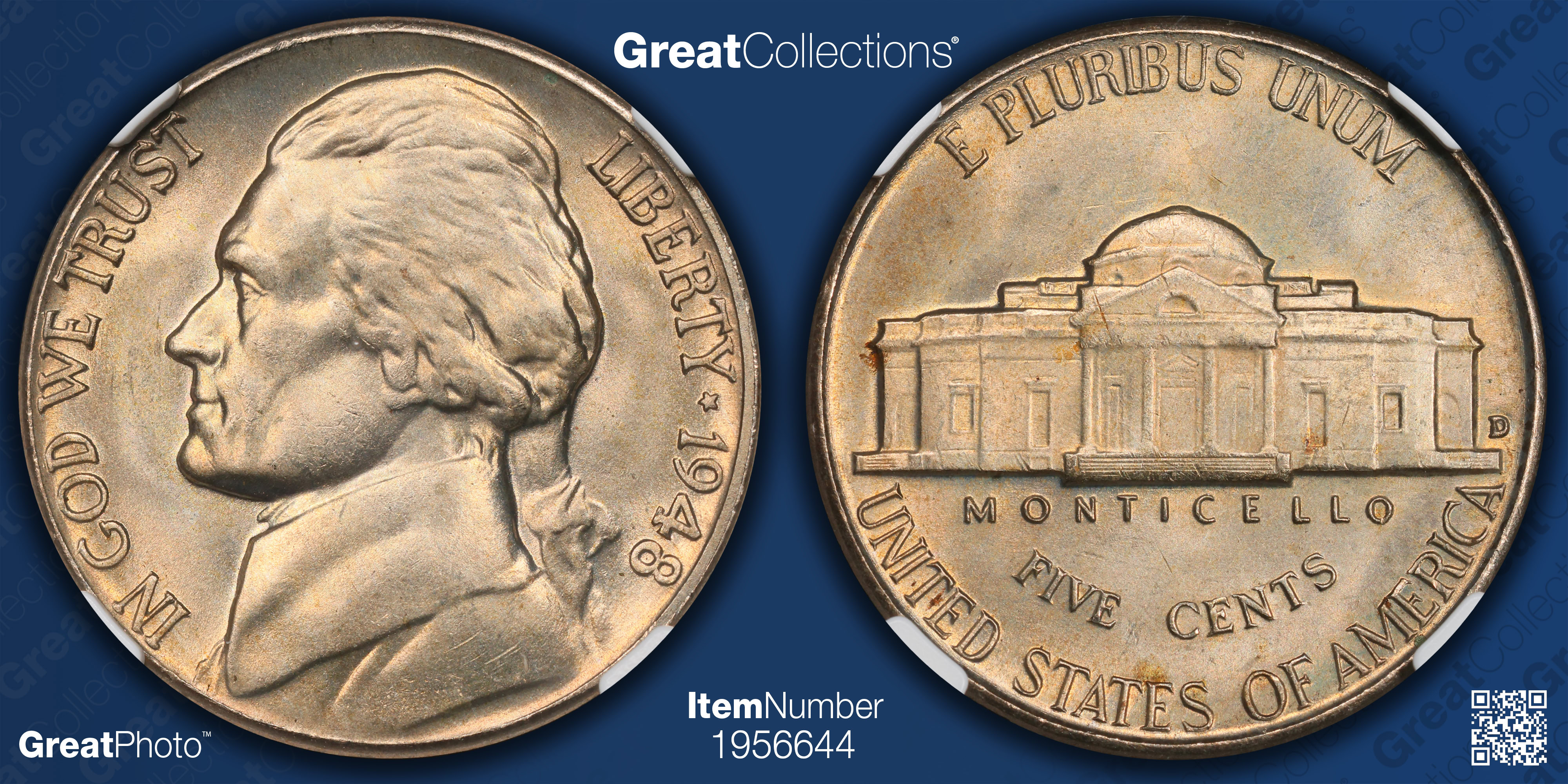 1948-D Jefferson Nickel NGC MS-66 (Item 1956644