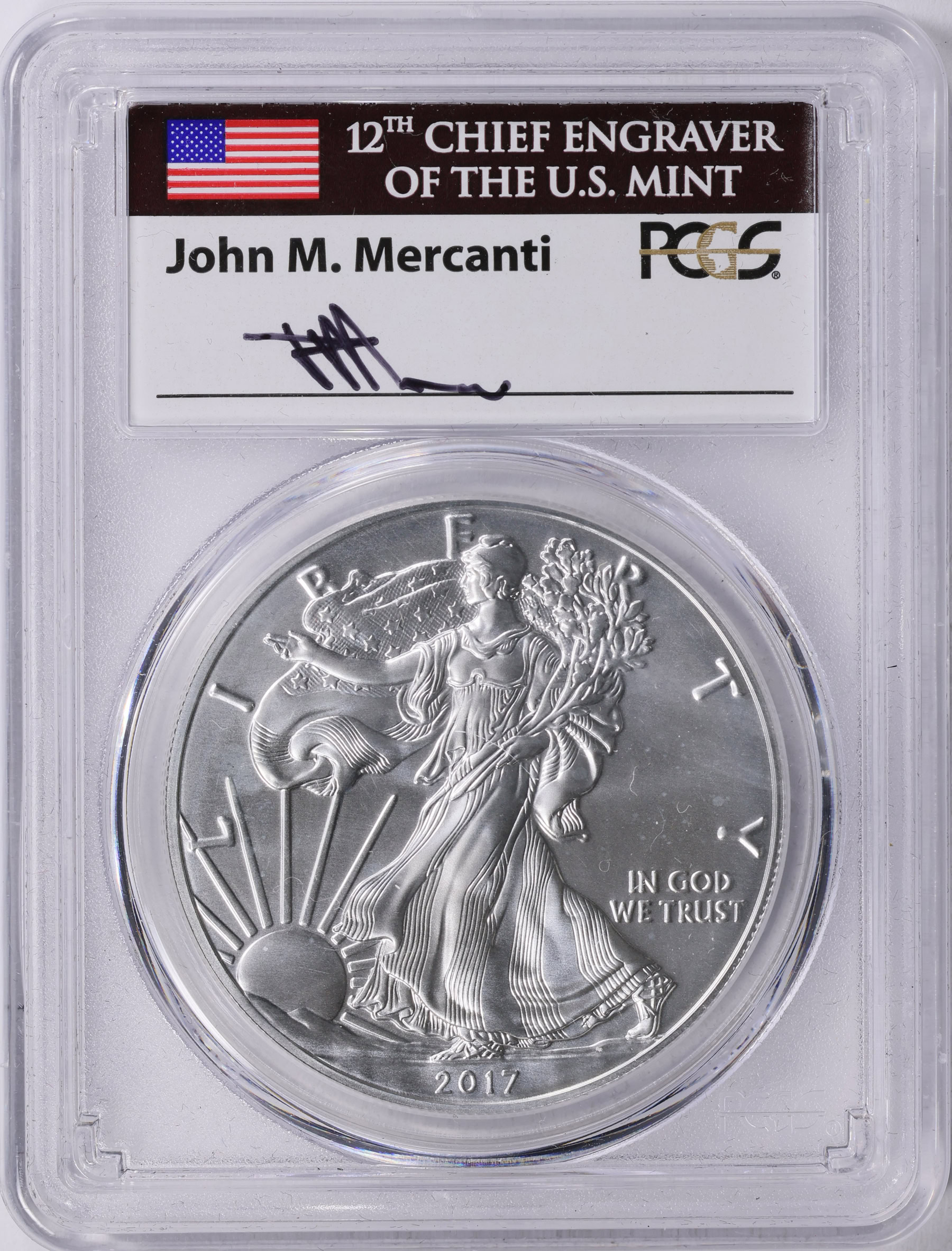 2017-W $1 Silver Eagle Burnished First Day of Issue PCGS SP-70