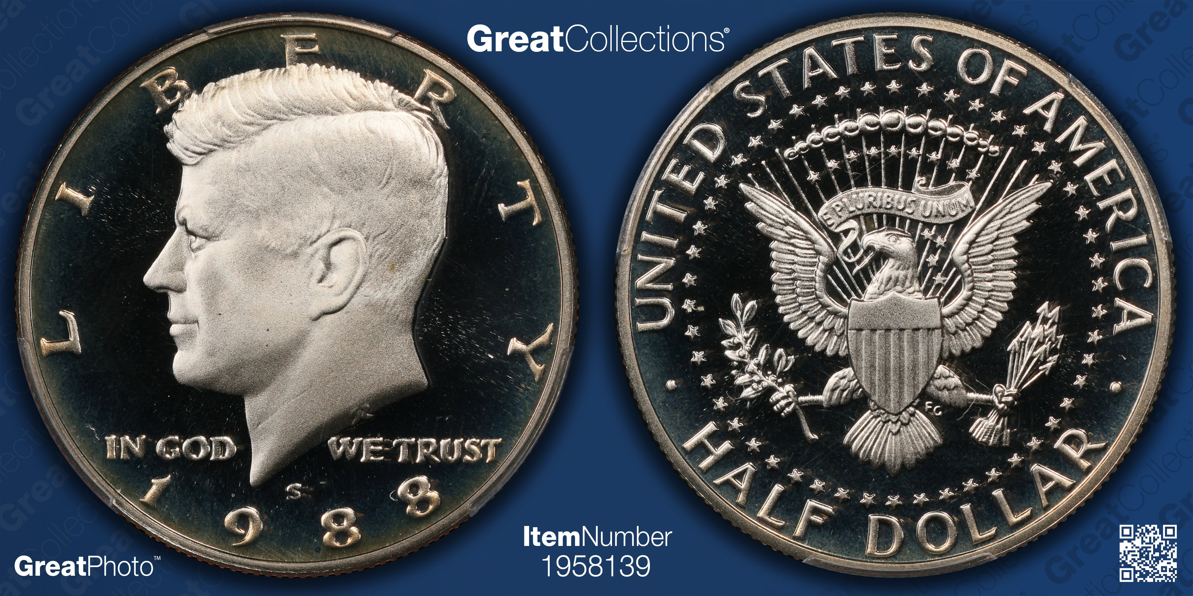 1988-S Kennedy Half Dollar Doubled Die Obverse FS-101 PCGS Proof