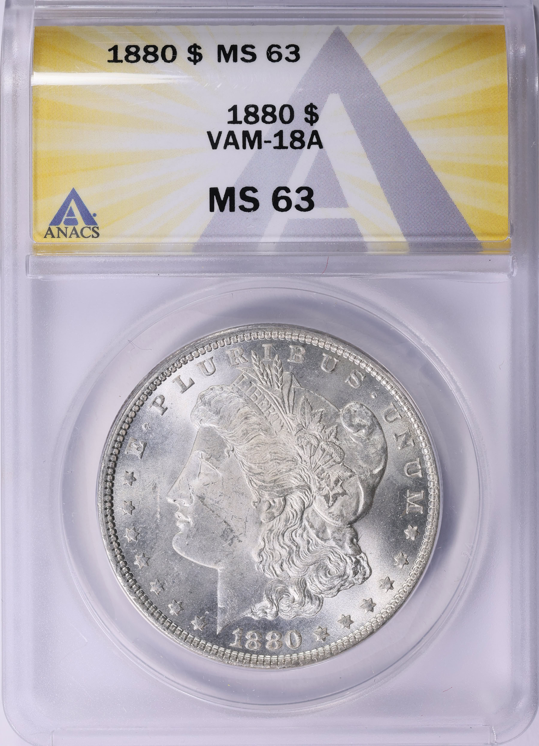 1880 Morgan Silver Dollar VAM-18A ANACS MS-63 | ANACS Cert #7737365 ...
