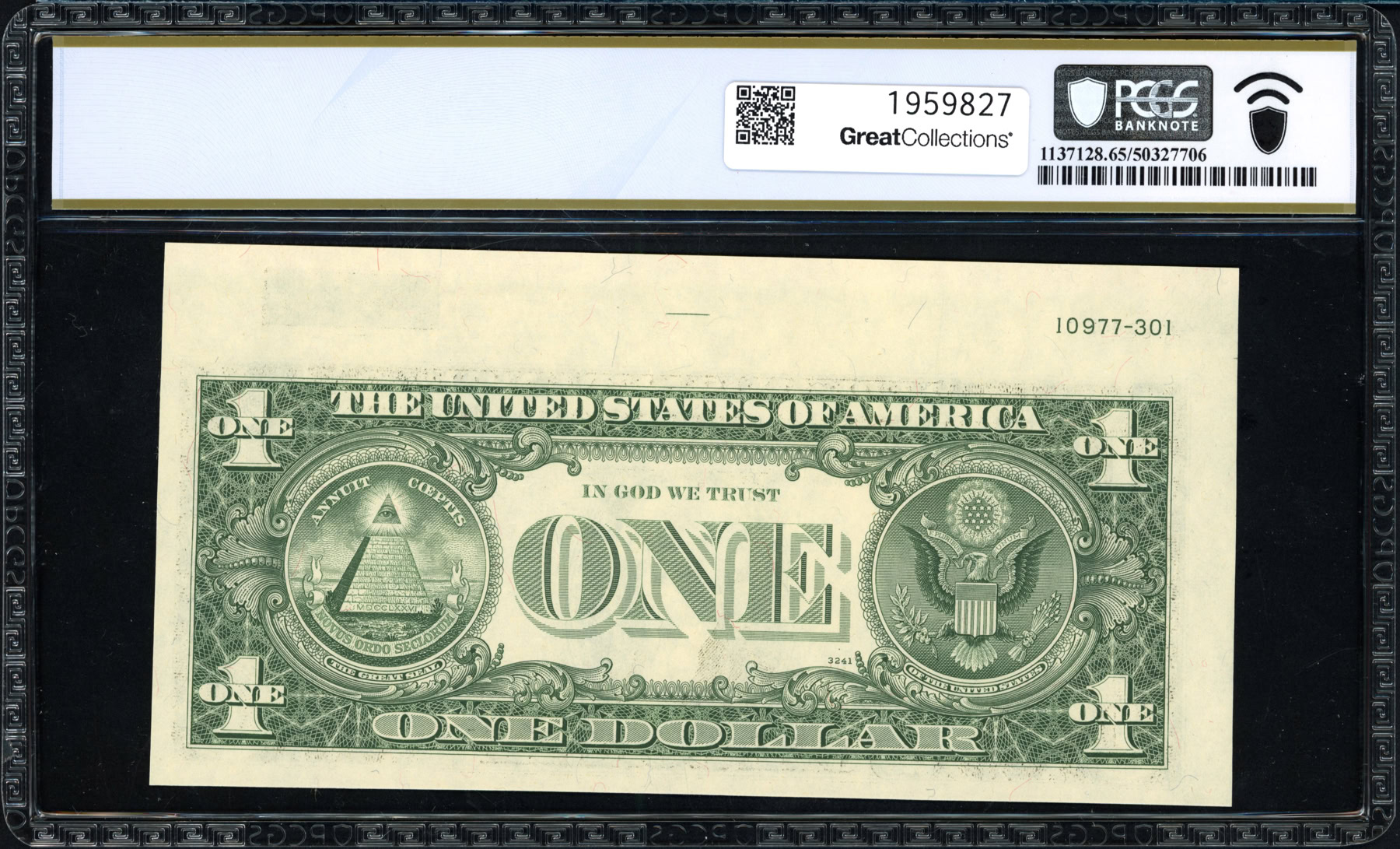 Fr. 1911-A (AB Block) 1981 $1 Boston Federal Reserve Note Cut From BEP ...