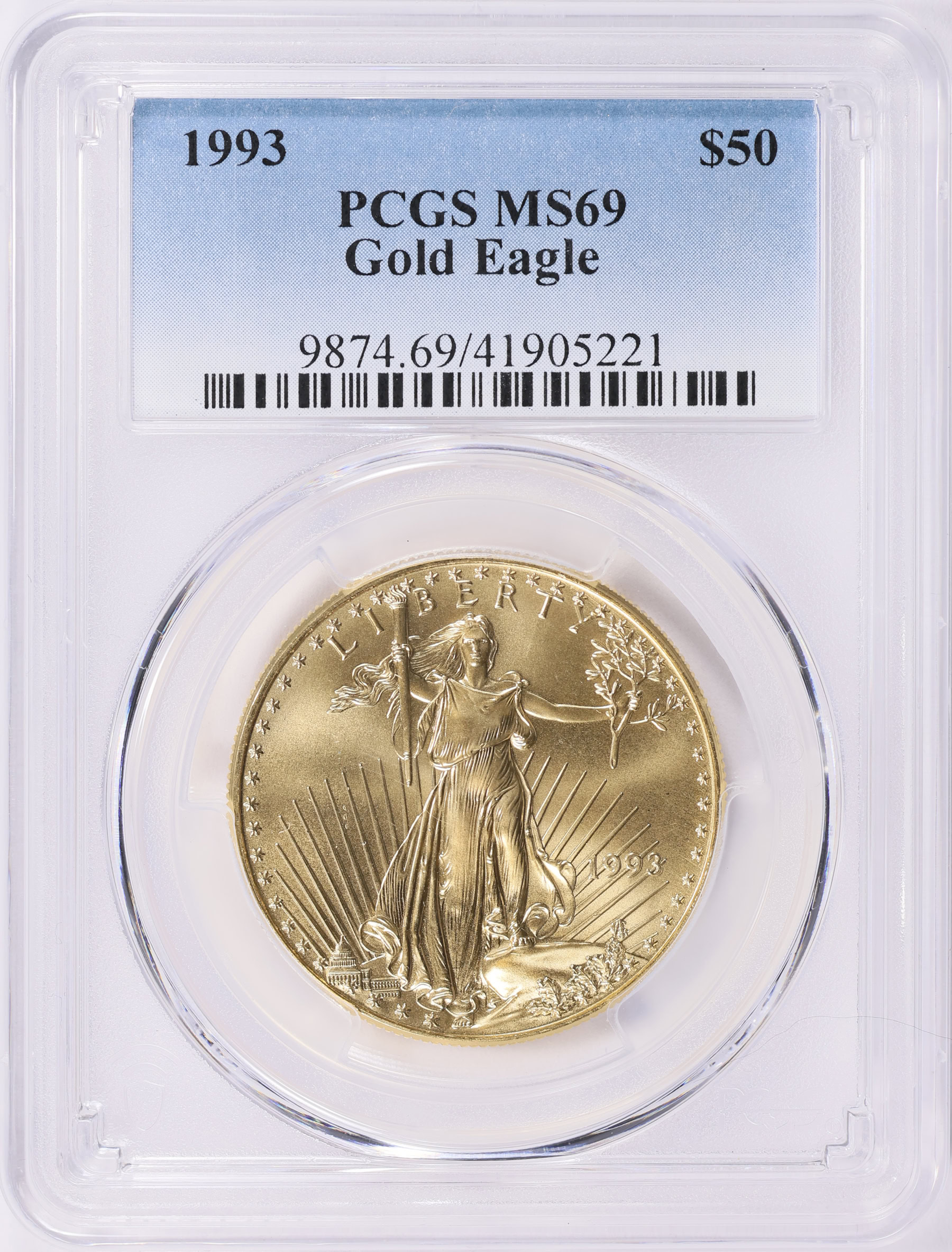 1993 $50 One-Ounce Gold American Eagle PCGS MS-69 (Item 1959985