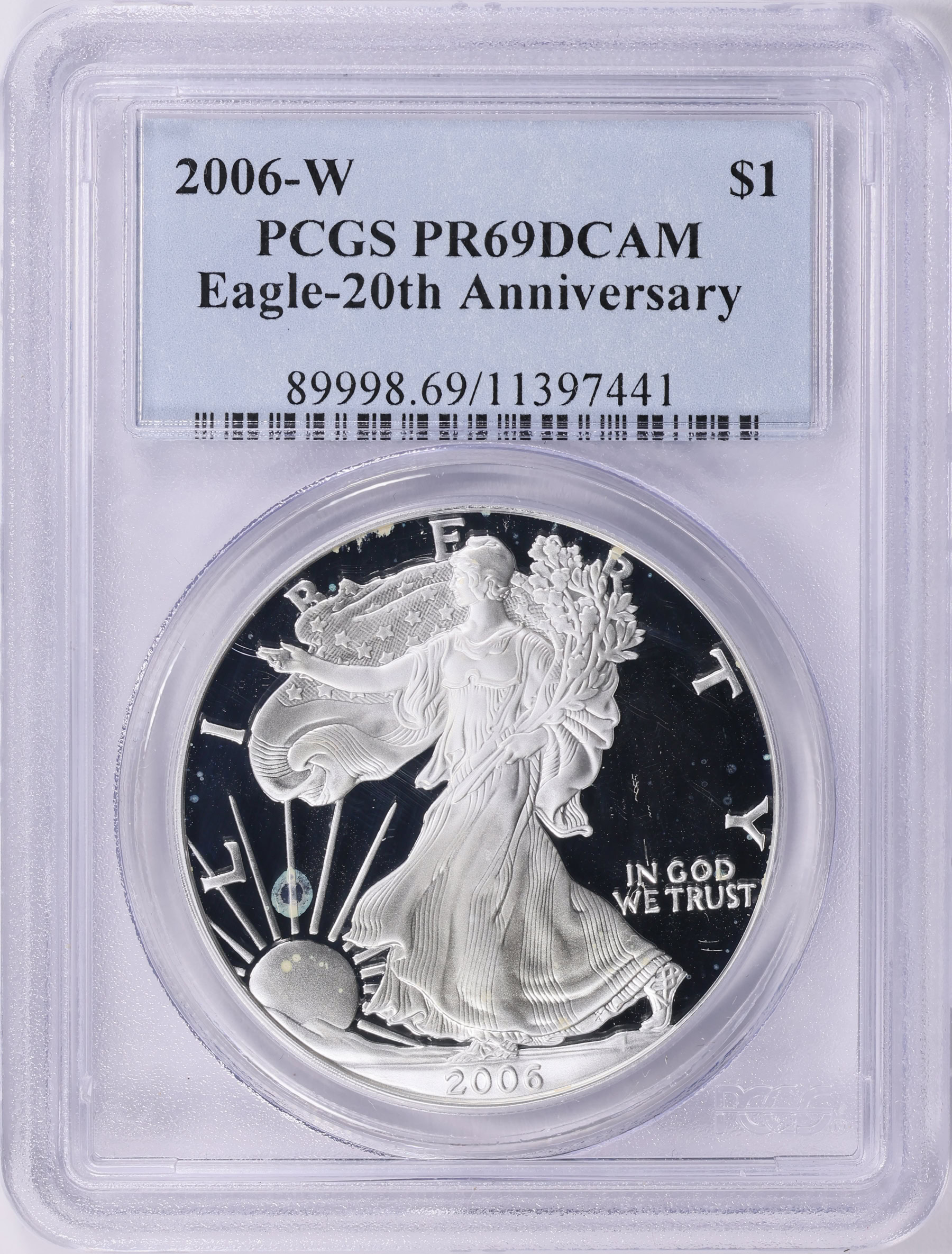 2006-W $1 Silver Eagle 20th Anniversary PCGS Proof-69 DCAM (Item