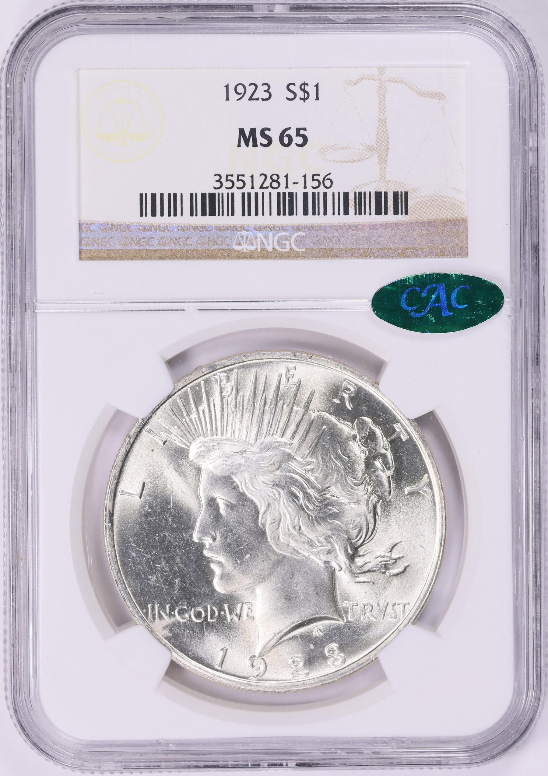 1923 Peace Silver Dollar NGC MS-65 (CAC Green) (Item 1960408 ...