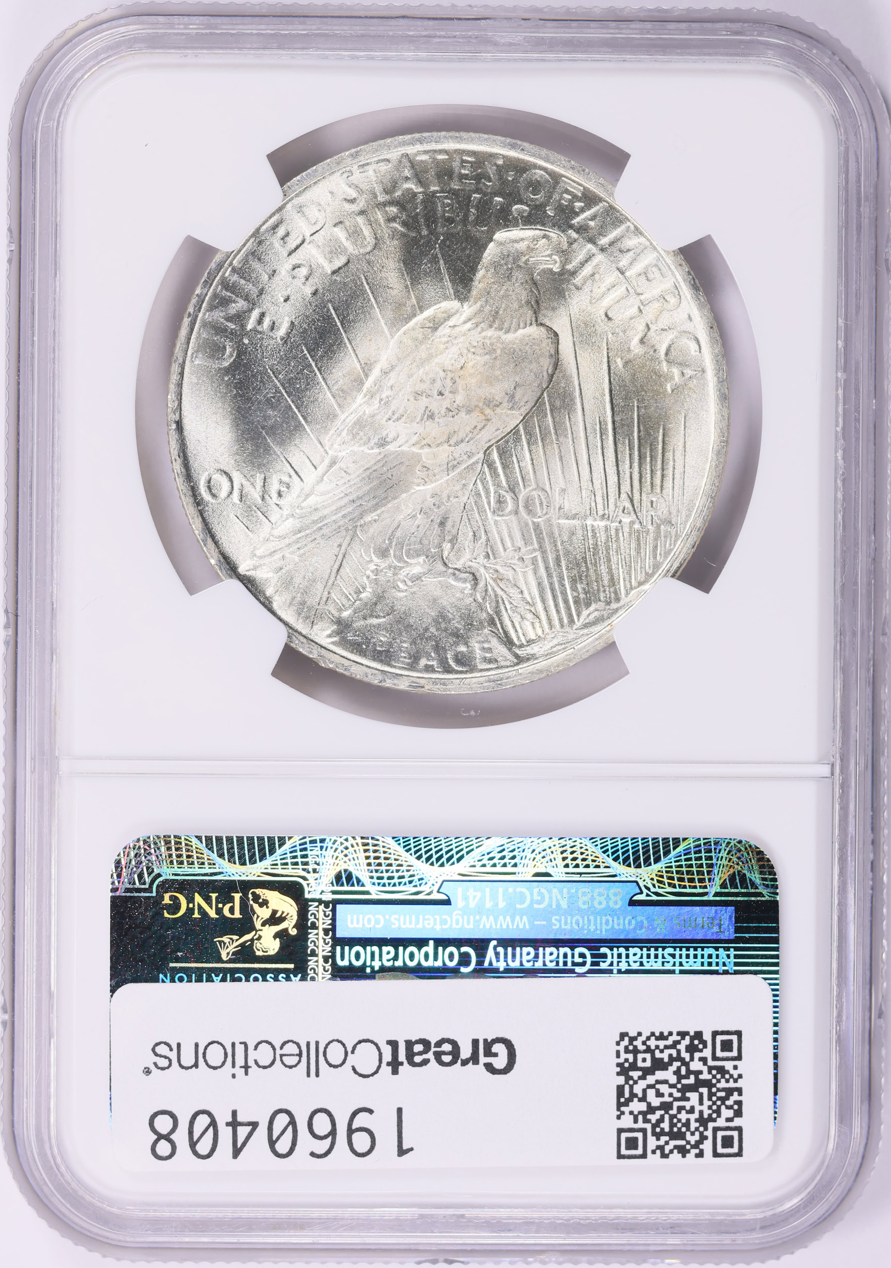 1923 Peace Silver Dollar NGC MS-65 (CAC Green) (Item 1960408 ...