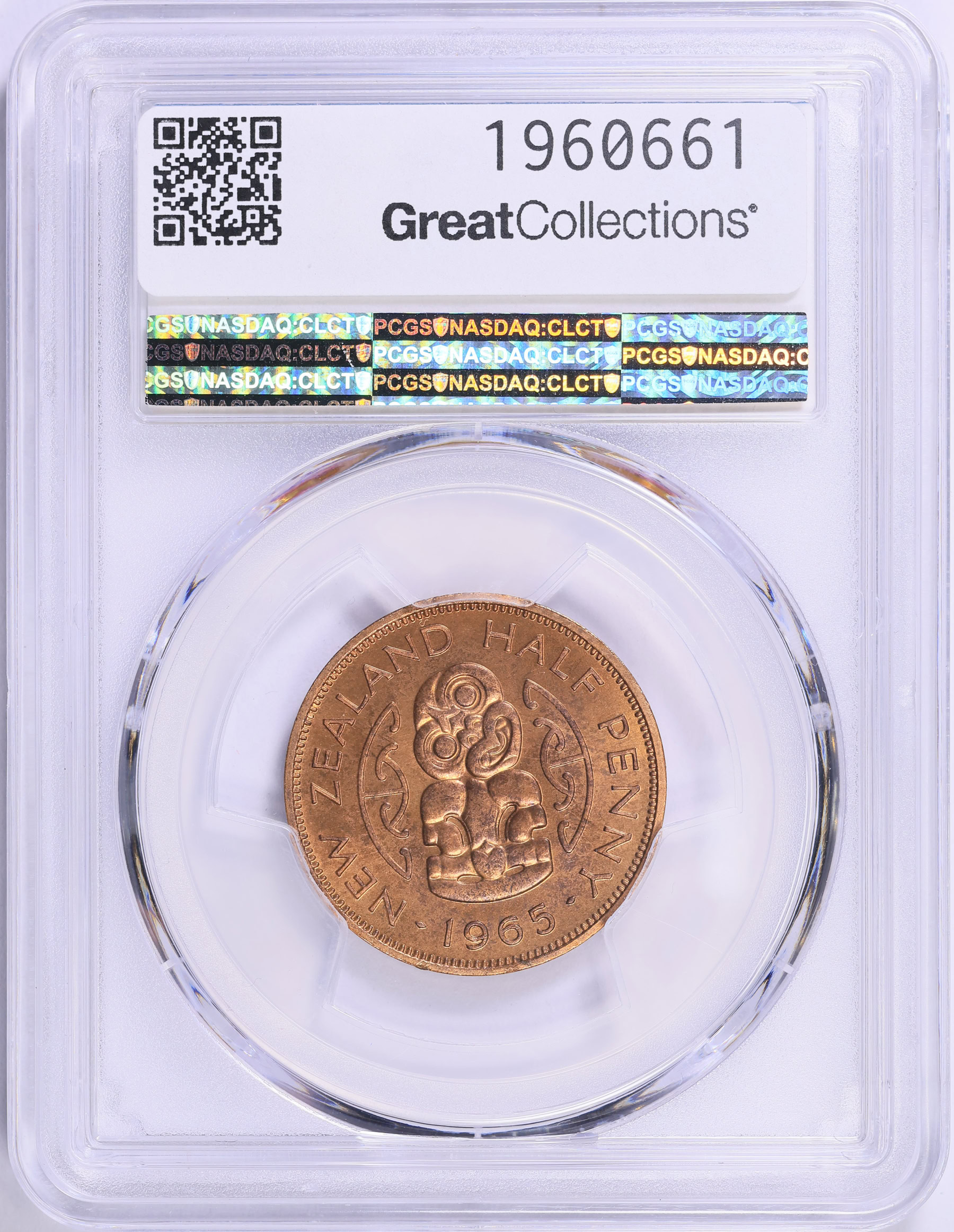 New Zealand 1965 1/2 Penny KM-23.2 PCGS Genuine Unc Details (Item