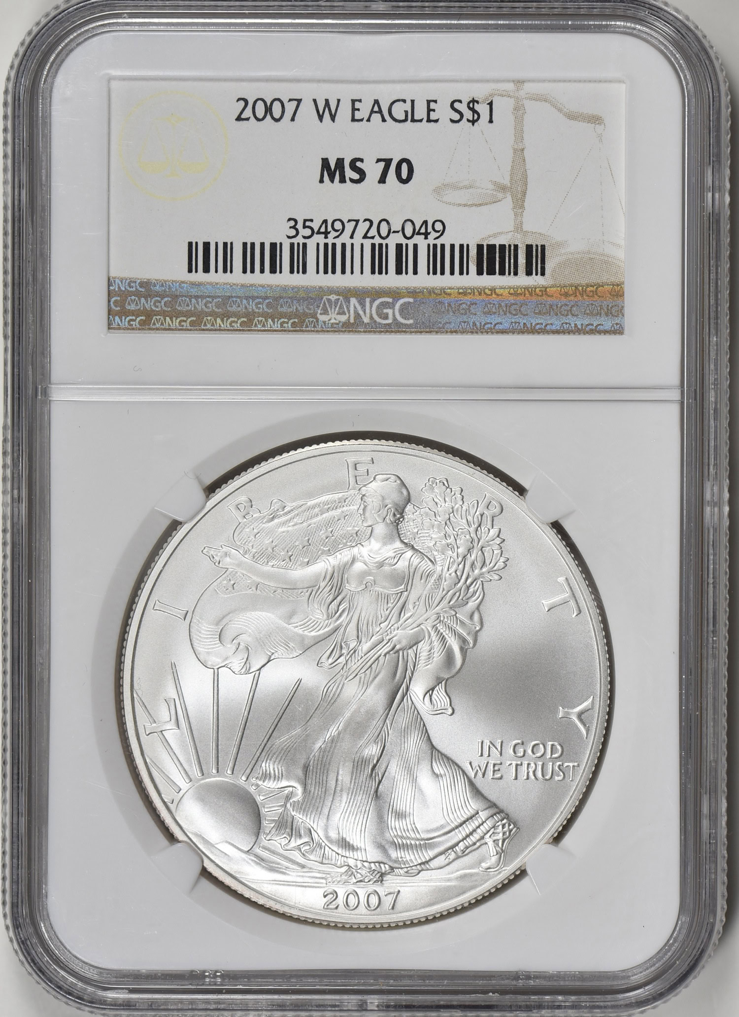 2007年 PCGS MS70 デセグレーション教育記念銀貨 048 2007年 PCGS MS70 デ