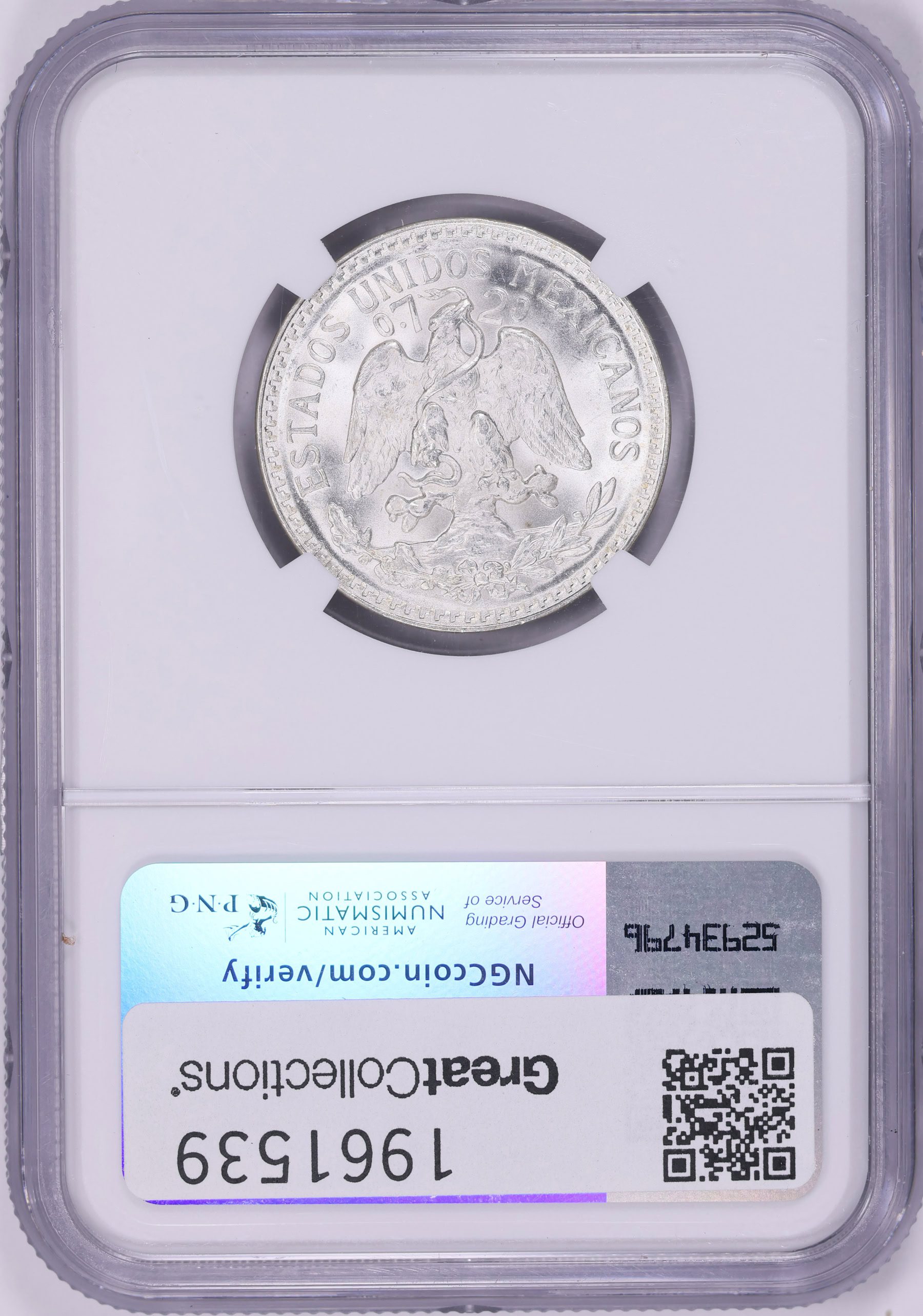 Mexico 1944-M Silver 50 Centavos KM-447 NGC MS-68 (Item 1961539