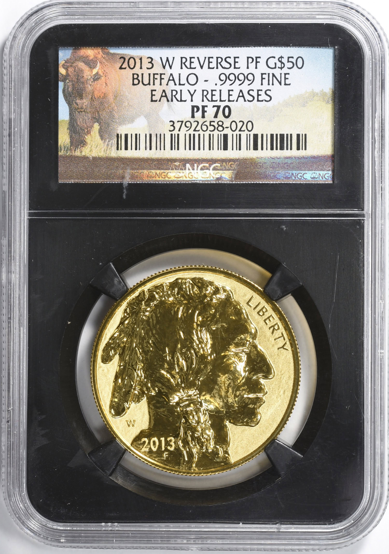 2013-W $50 One-Ounce Gold American Buffalo Reverse Proof Early Releases ...